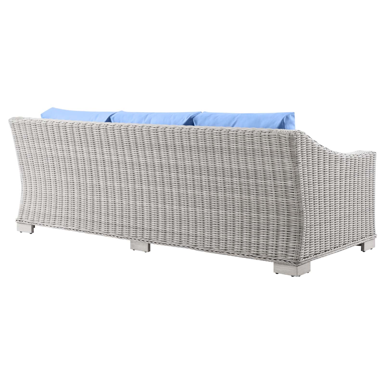 Modway Outdoor Conversation Sets - Conway 4 Piece Outdoor Patio Wicker Rattan Furniture Set Gray 150"