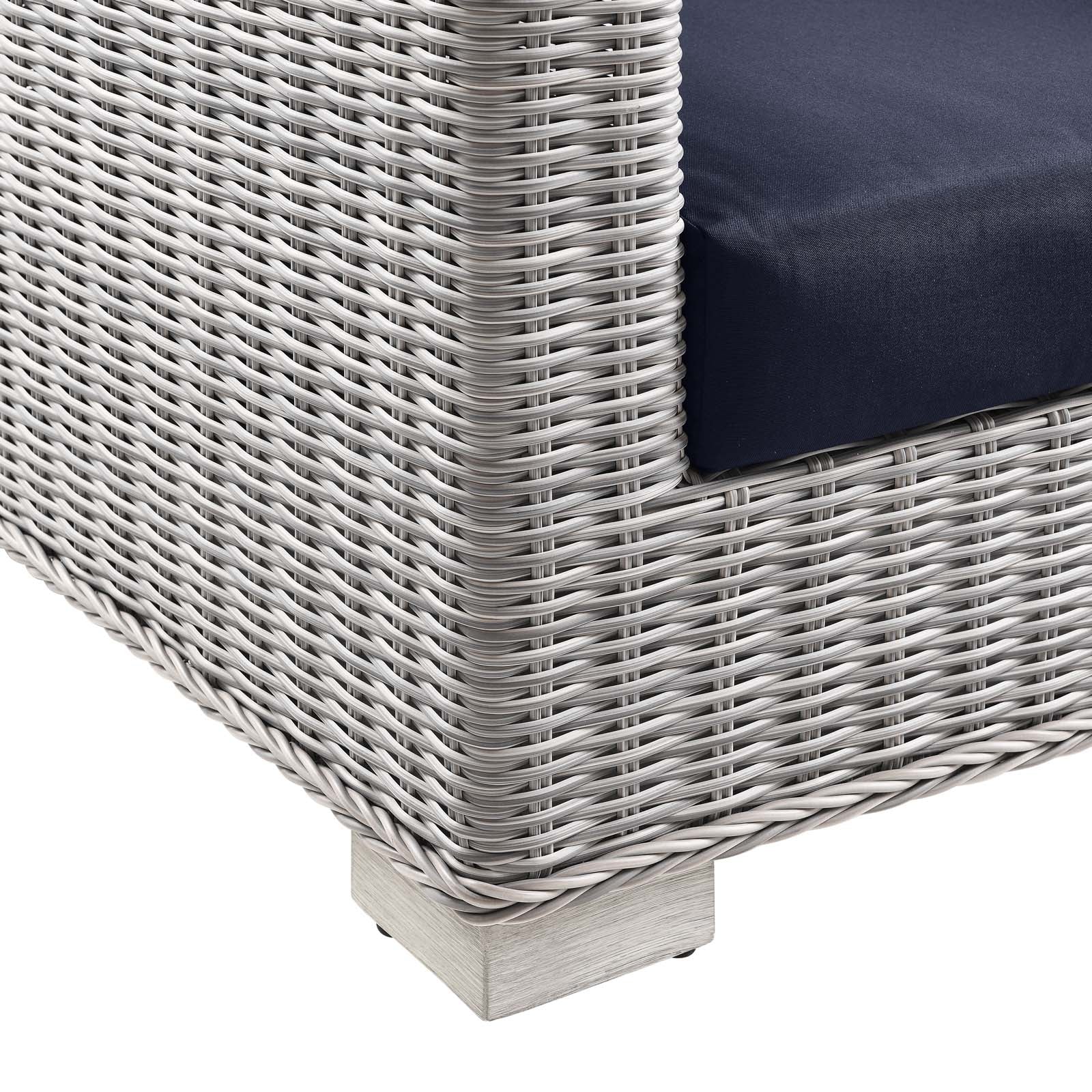 Modway Outdoor Conversation Sets - Conway 4 Piece Outdoor Patio Wicker Rattan Furniture Set Light Gray