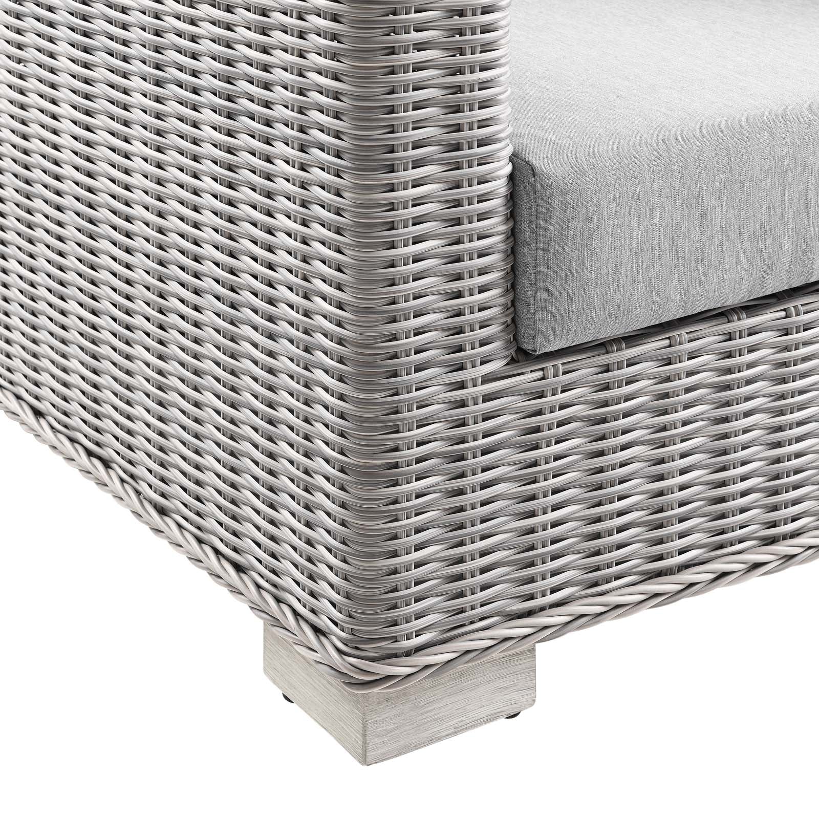 Modway Outdoor Conversation Sets - Conway 4 Piece Outdoor Patio Wicker Rattan Furniture Set Light Gray-EEI-5095-GRY