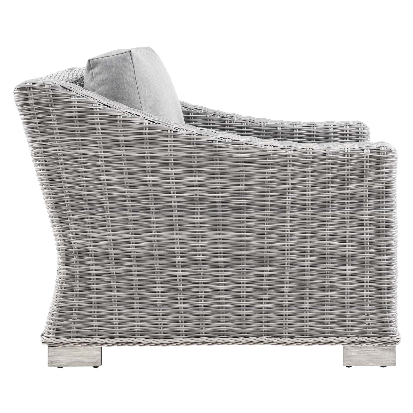 Modway Outdoor Conversation Sets - Conway 4 Piece Outdoor Patio Wicker Rattan Furniture Set Light Gray-EEI-5095-GRY