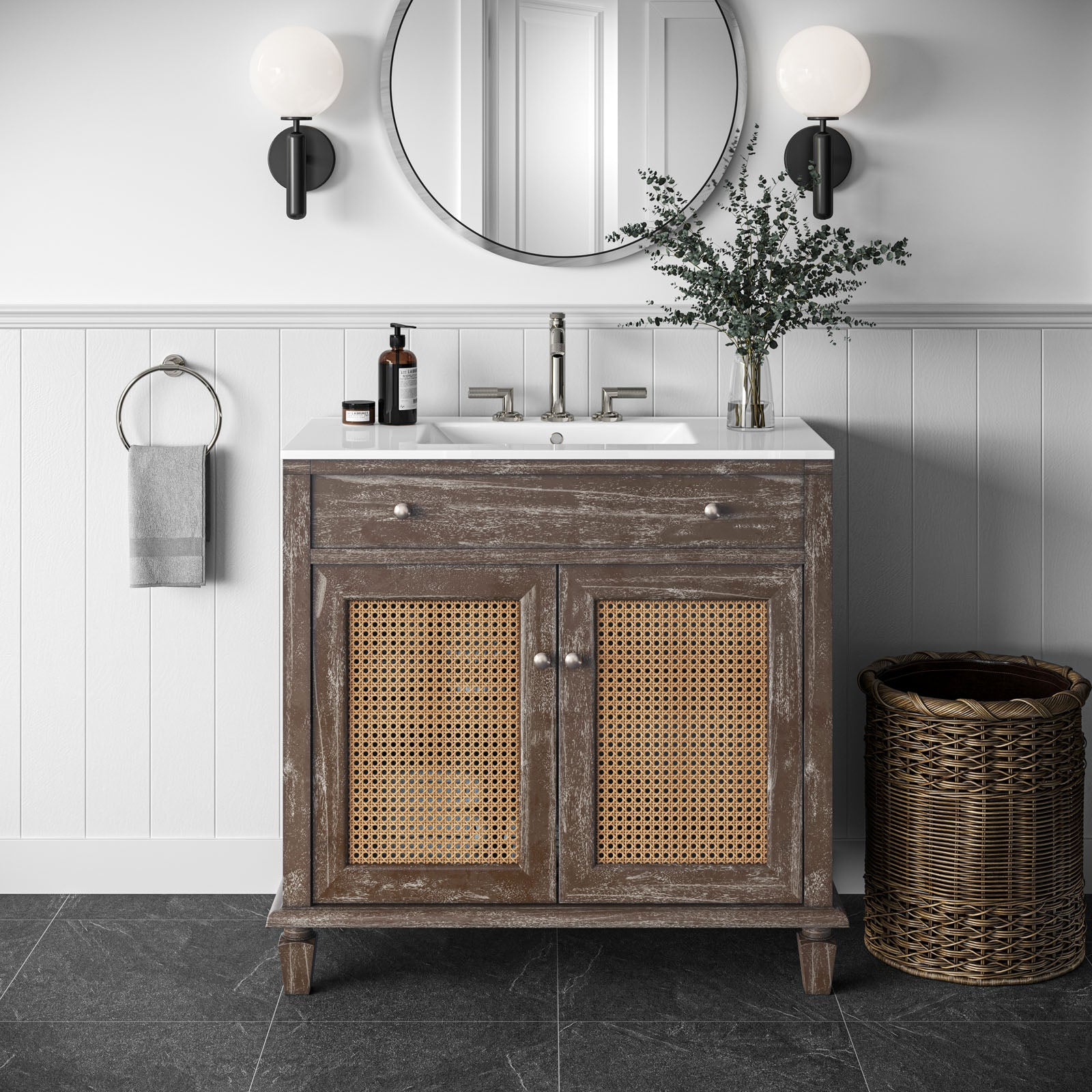 Modway Bathroom Vanity - Lilo 36" Bathroom Vanity Gray White