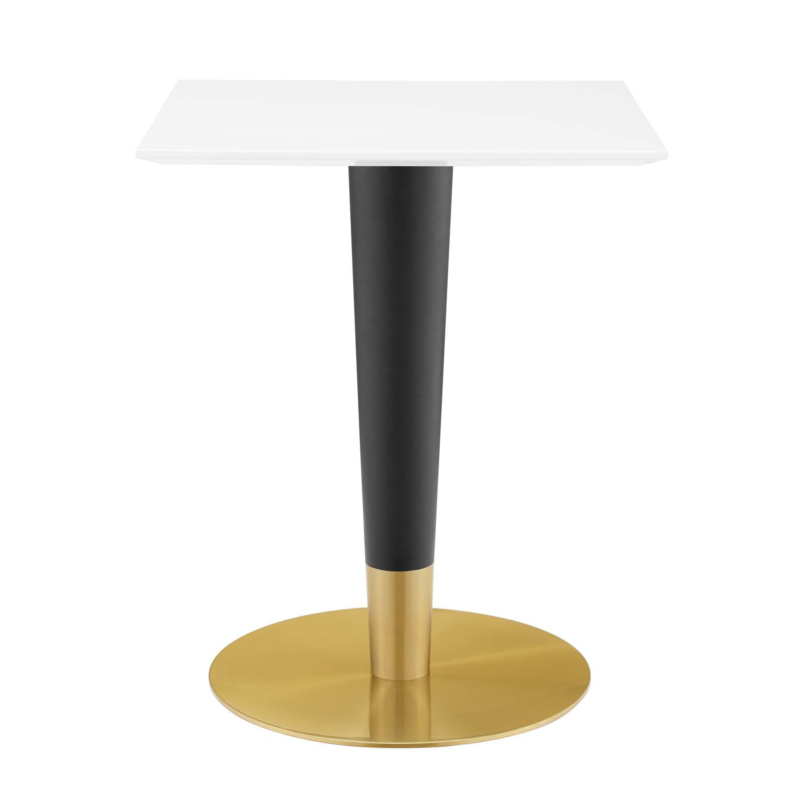 Modway Dining Tables - Zinque 24" Square Dining Table Gold White
