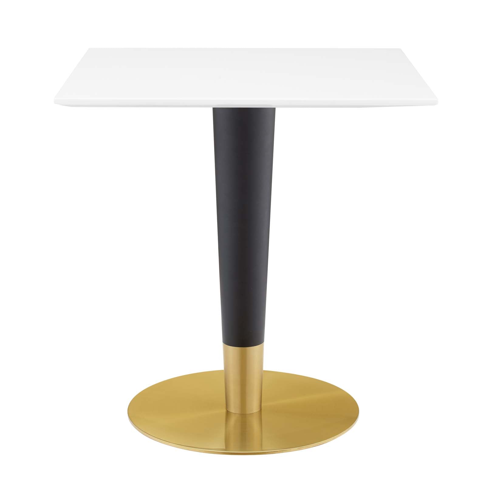 Modway Dining Tables - Zinque 28" Square Dining Table Gold White