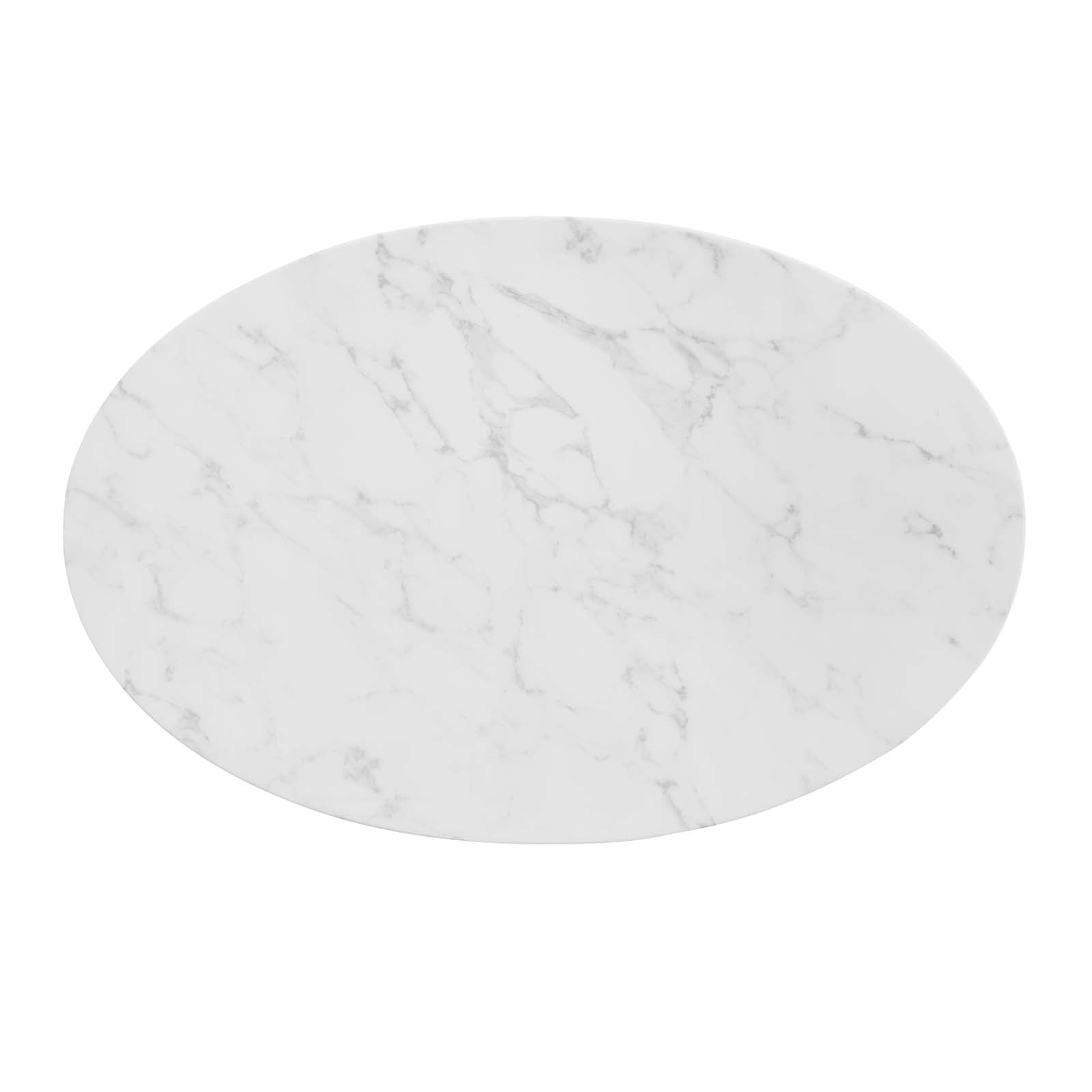 Modway Dining Tables - Zinque-42"-Oval-Artificial-Marble-Dining-Table-Gold-White