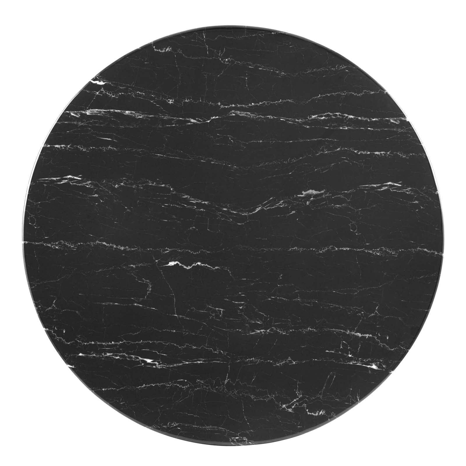 Modway Dining Tables - Zinque 28" Artificial Marble Dining Table Gold & Black