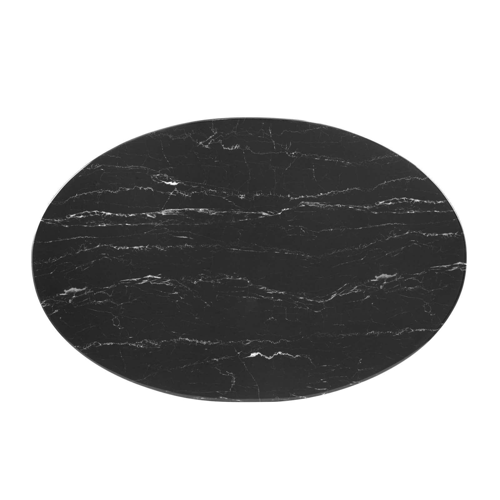 Modway Dining Tables - Zinque-42"-Oval-Artificial-Marble-Dining-Table-Gold-Black