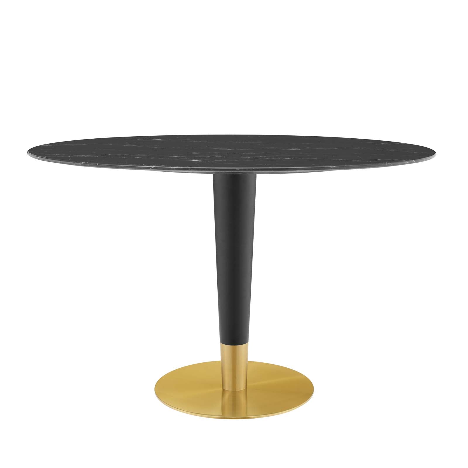 Modway Dining Tables - Zinque-48"-Oval-Artificial-Marble-Dining-Table-Gold-Black