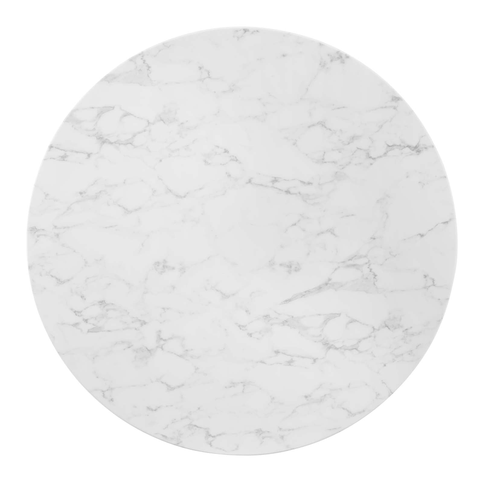 Modway Dining Tables - Zinque 47" Artificial Marble Dining Table Gold White