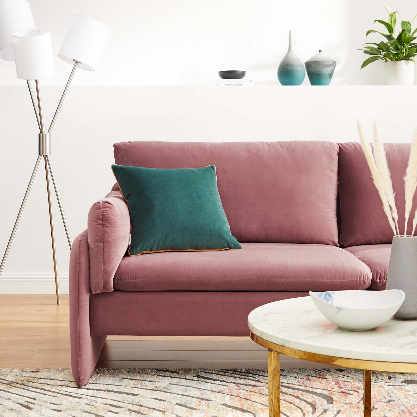 Modway Sofas & Couches - Indicate Performance Velvet Sofa Chair Dusty Rose