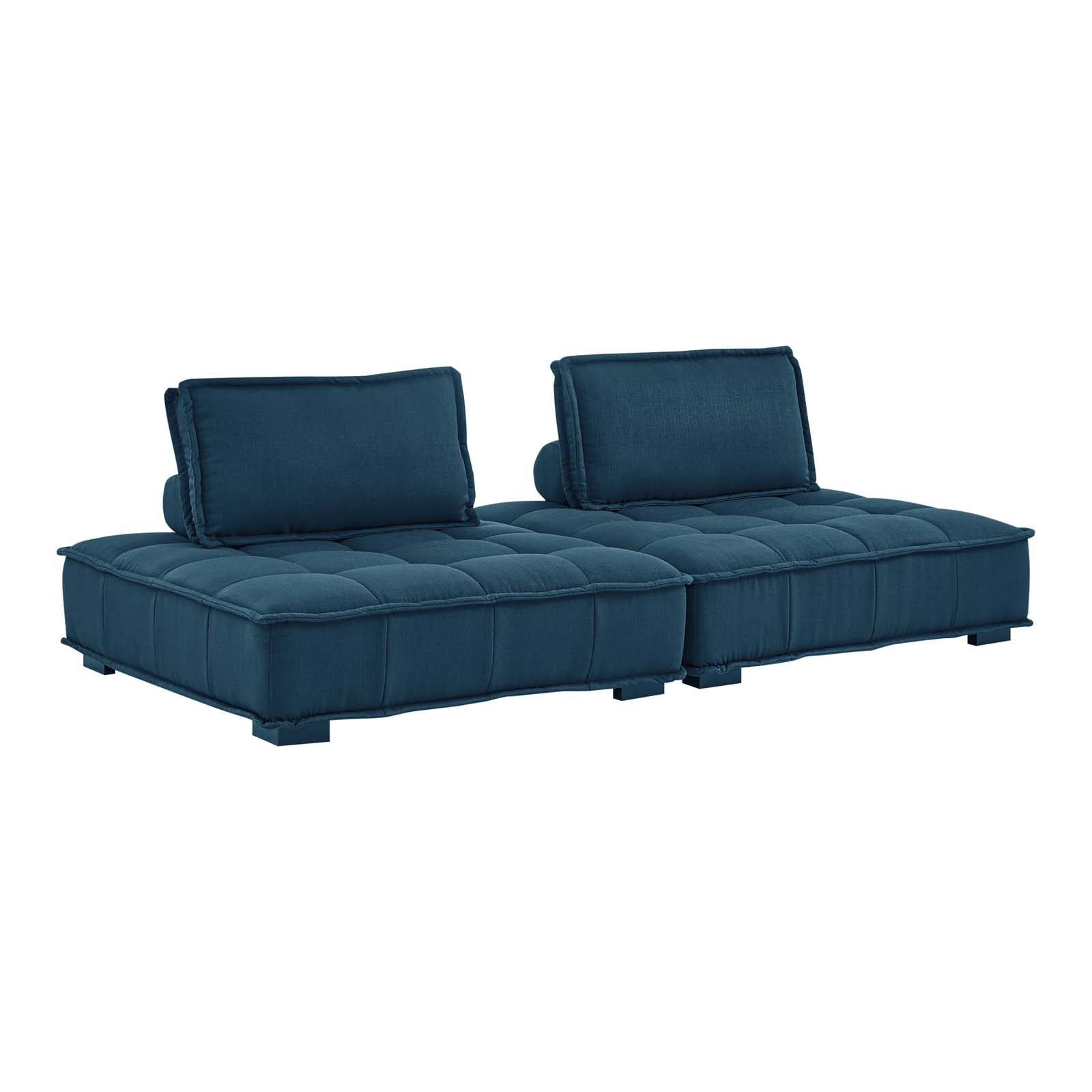 Modway Loveseats - Saunter Tufted Fabric Fabric 2-Piece Loveseat Azure