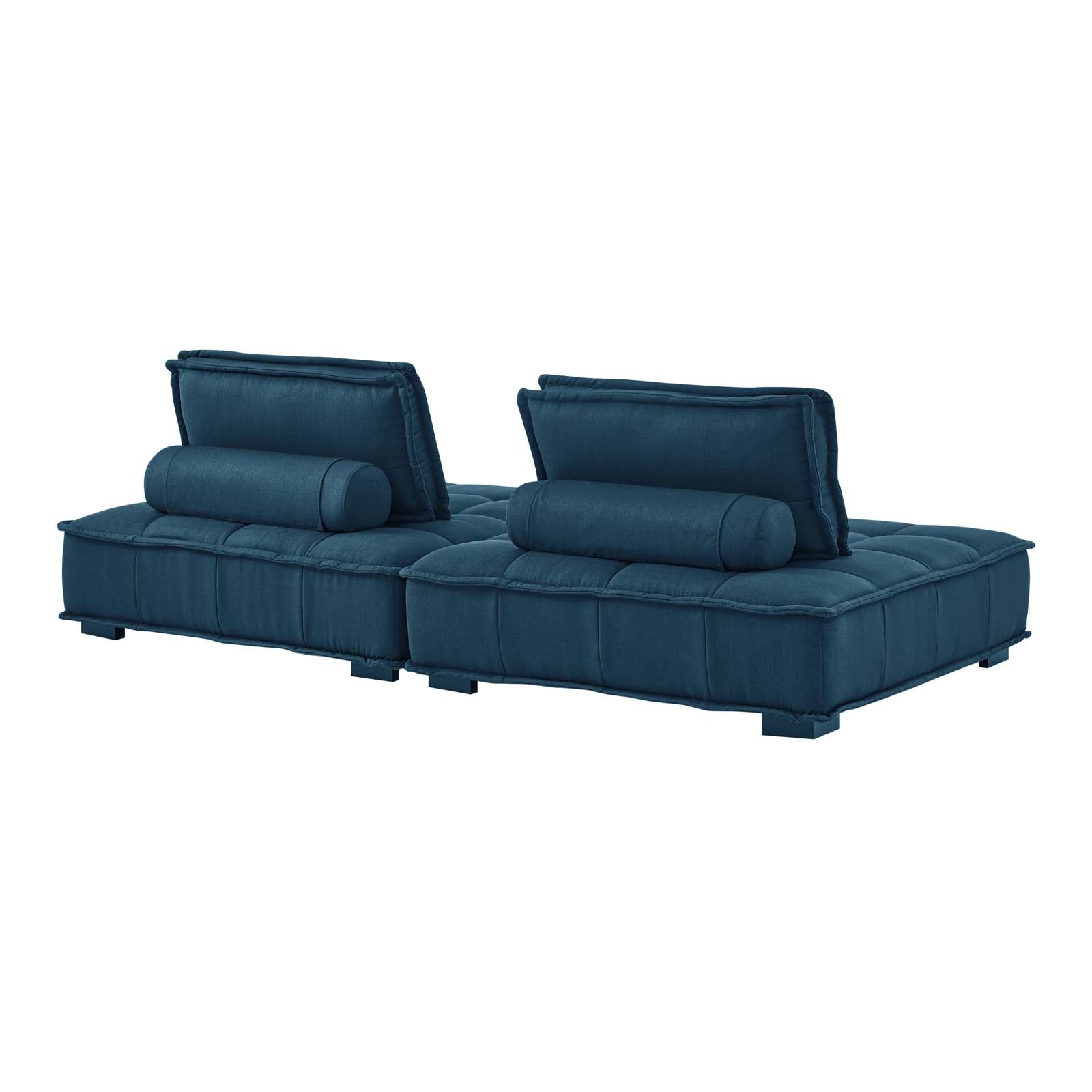 Modway Loveseats - Saunter Tufted Fabric Fabric 2-Piece Loveseat Azure