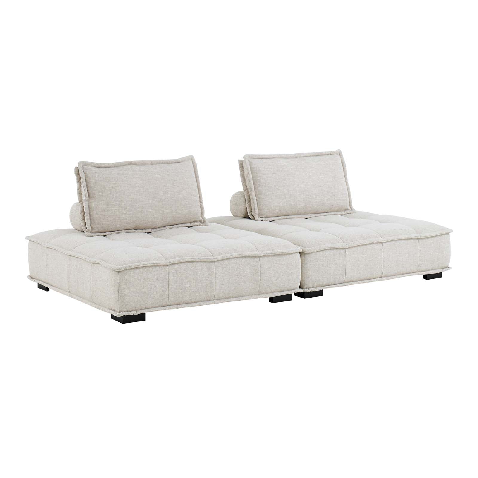 Modway Loveseats - Saunter Tufted Fabric Fabric 2-Piece Loveseat Beige