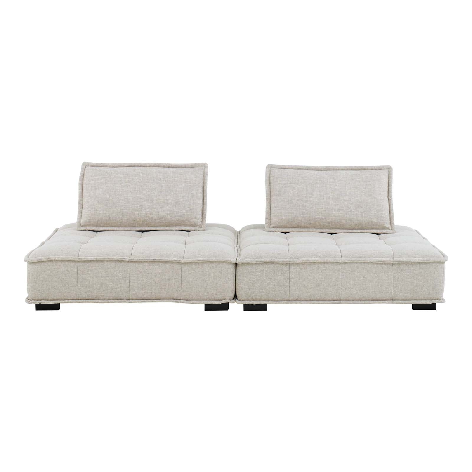 Modway Loveseats - Saunter Tufted Fabric Fabric 2-Piece Loveseat Beige