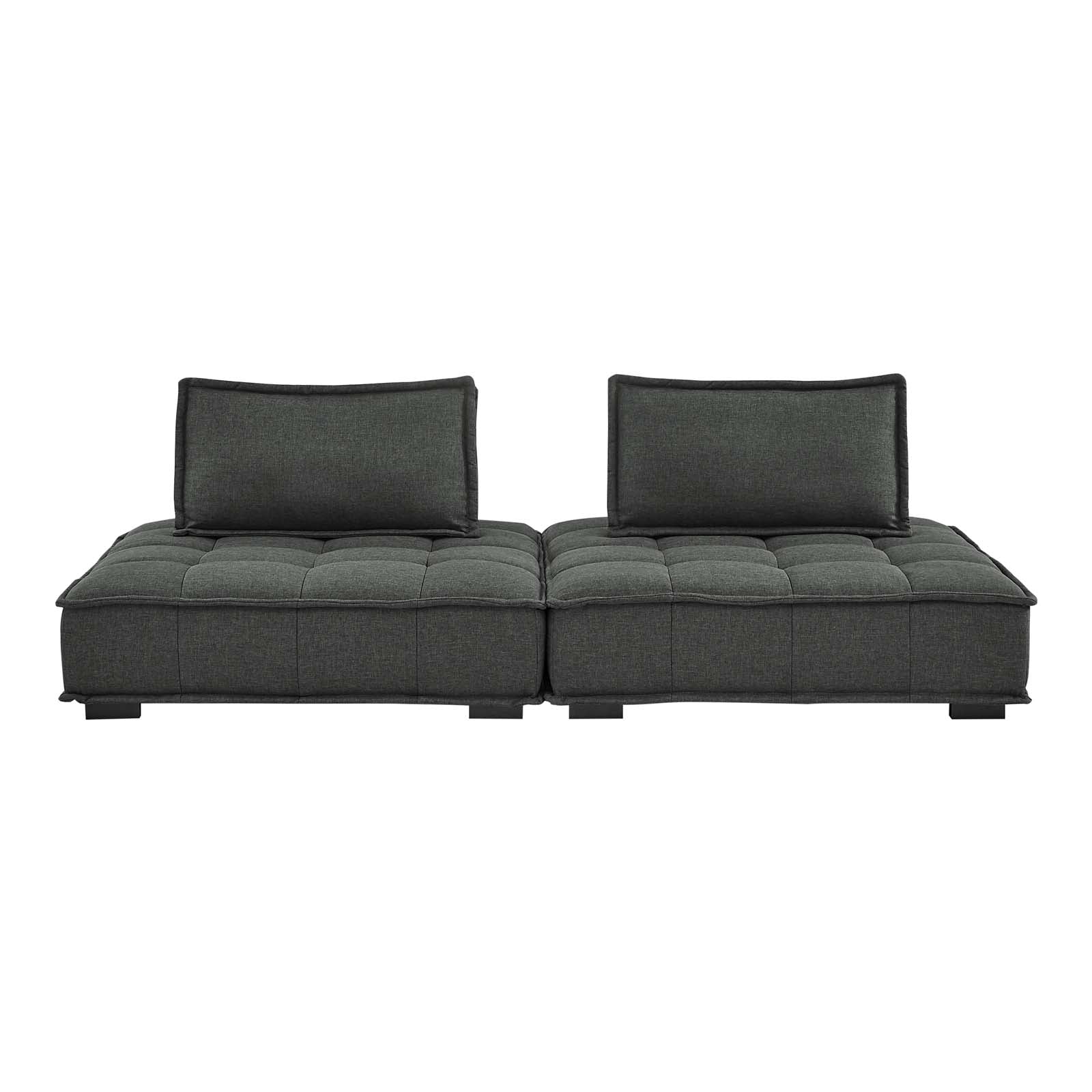 Modway Loveseats - Saunter Tufted Fabric Fabric 2-Piece Loveseat Gray