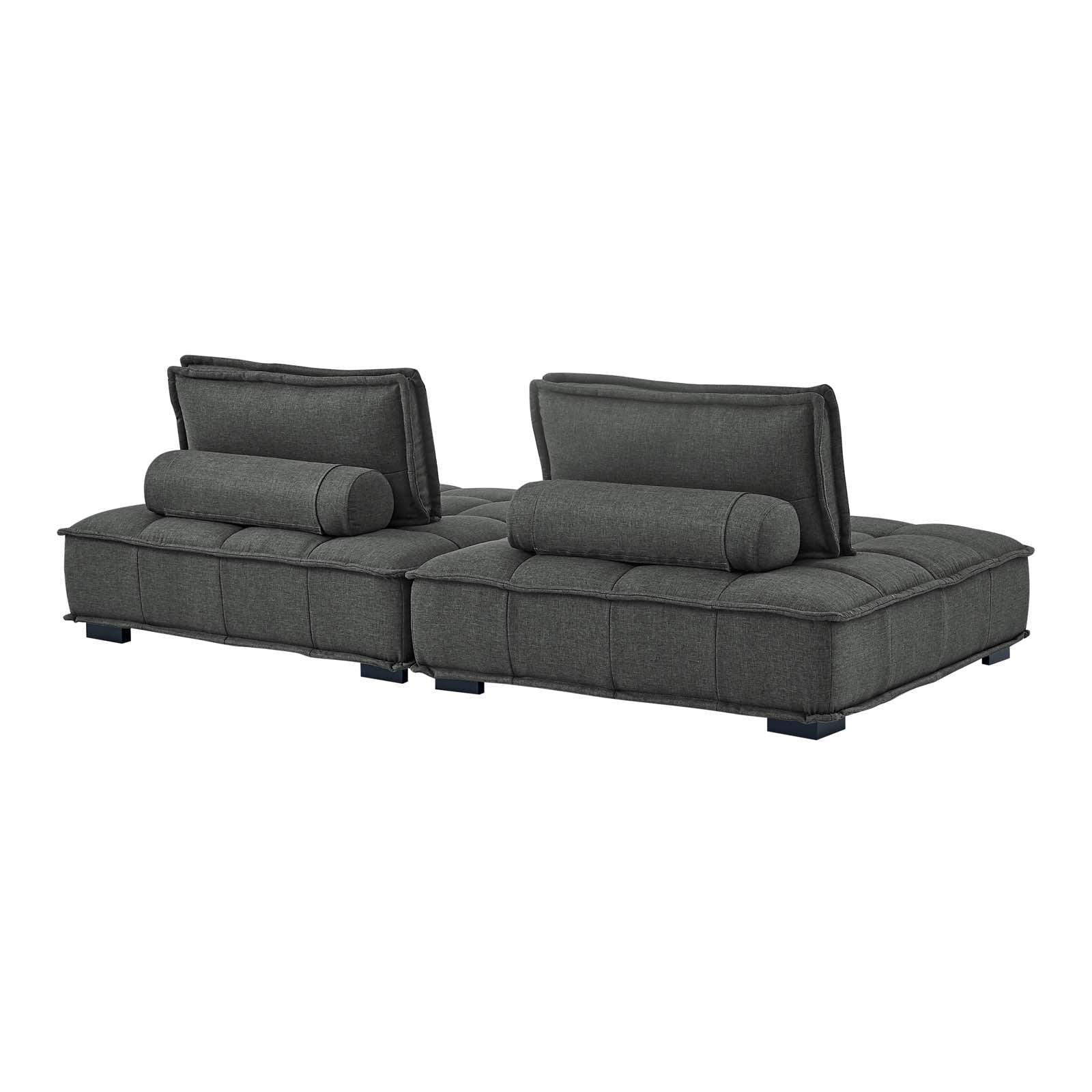Modway Loveseats - Saunter Tufted Fabric Fabric 2-Piece Loveseat Gray