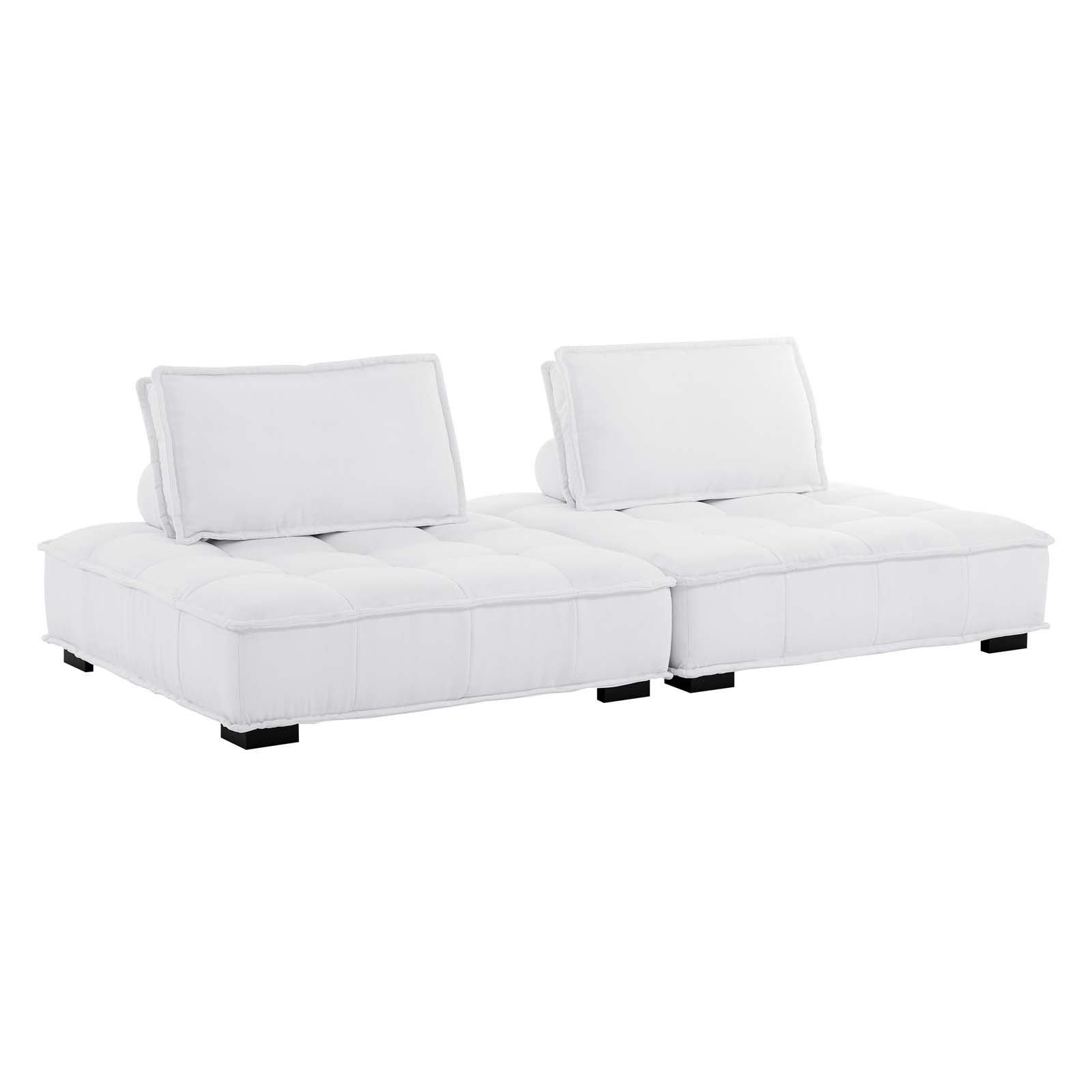 Modway Loveseats - Saunter Tufted Fabric Fabric 2-Piece Loveseat White
