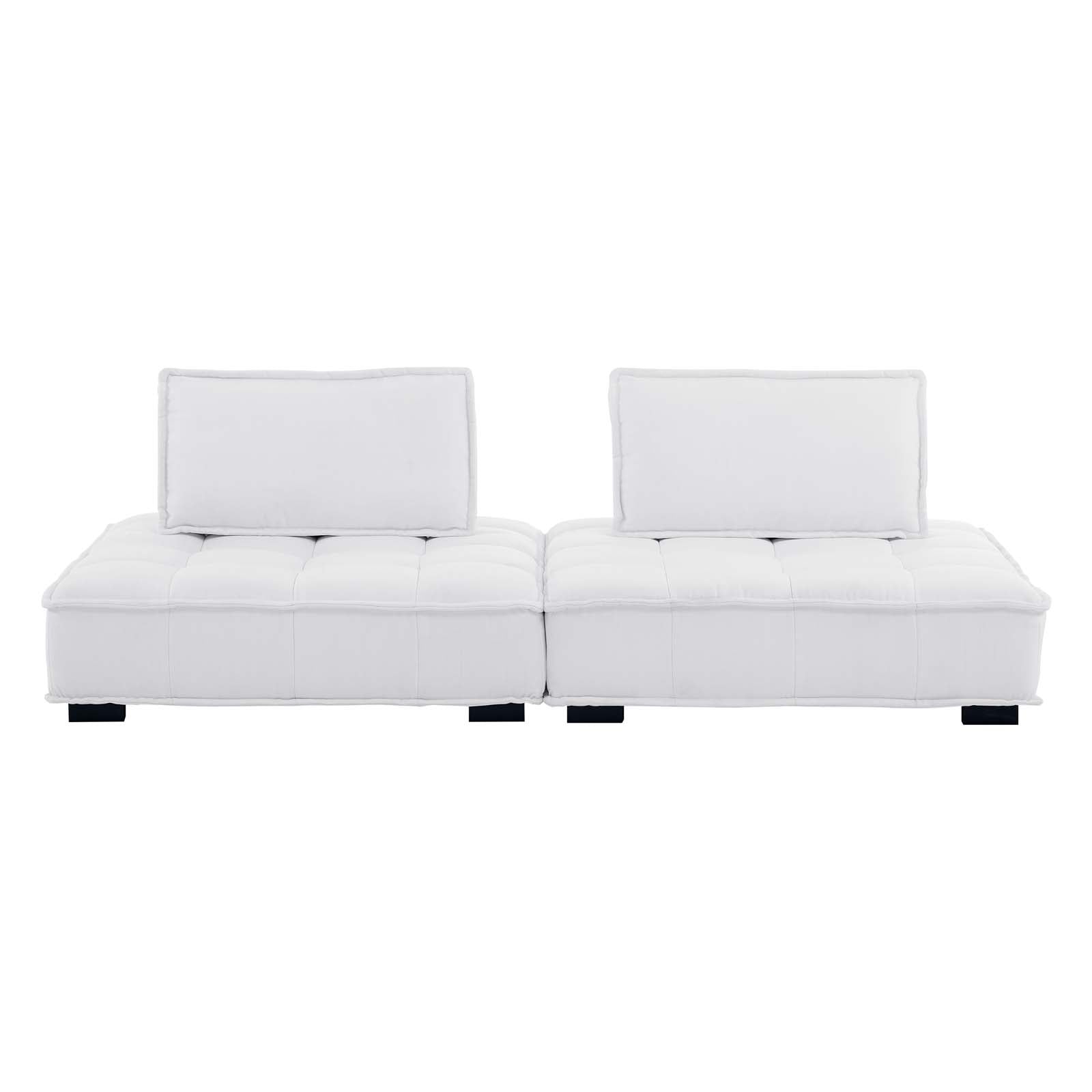 Modway Loveseats - Saunter Tufted Fabric Fabric 2-Piece Loveseat White