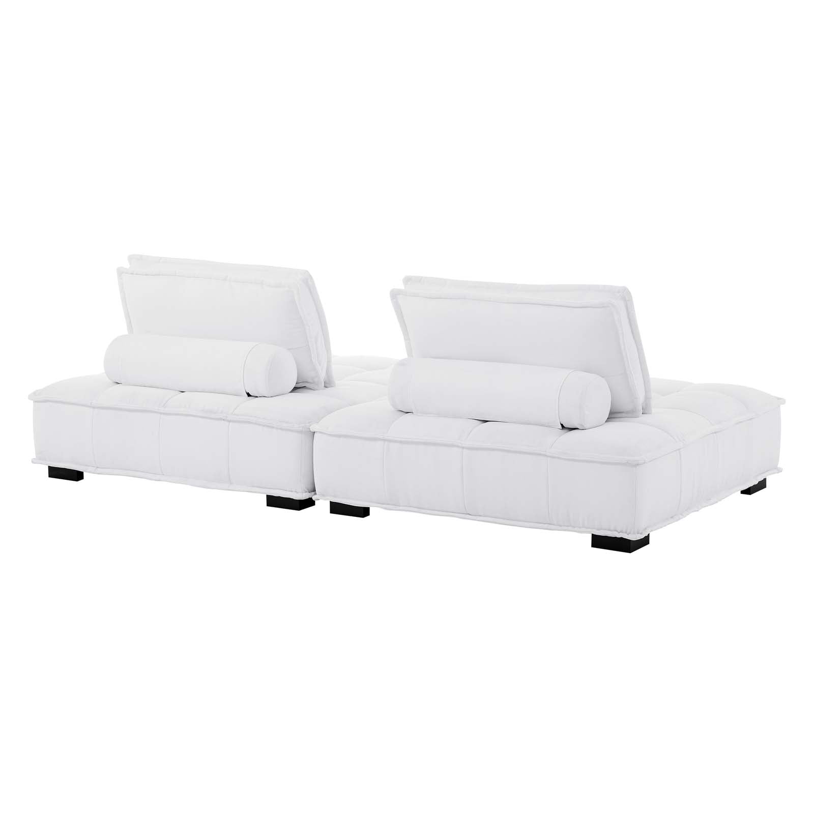 Modway Loveseats - Saunter Tufted Fabric Fabric 2-Piece Loveseat White