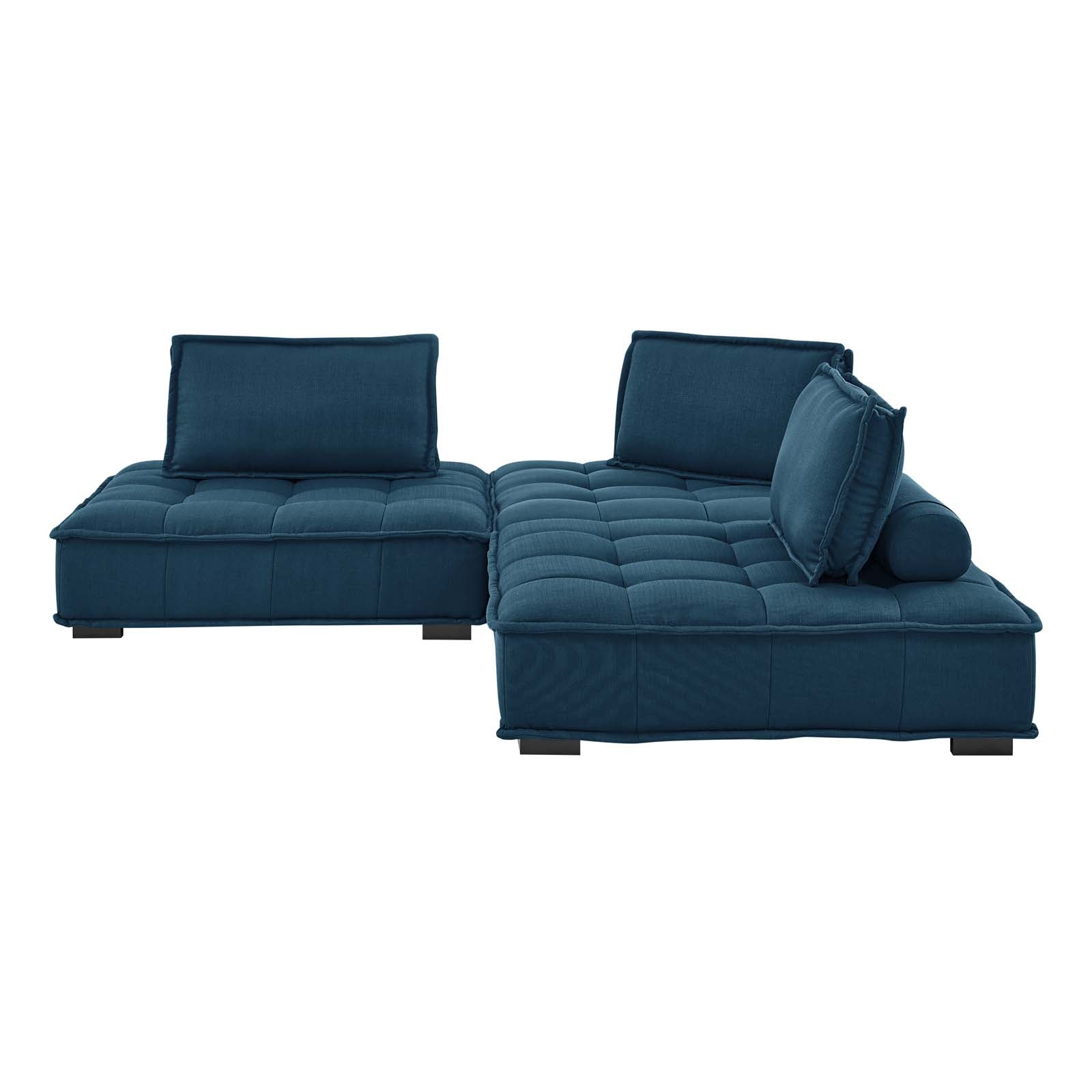 Modway Sofas & Couches - Saunter Tufted Fabric Fabric 3-Piece Sofa Azure