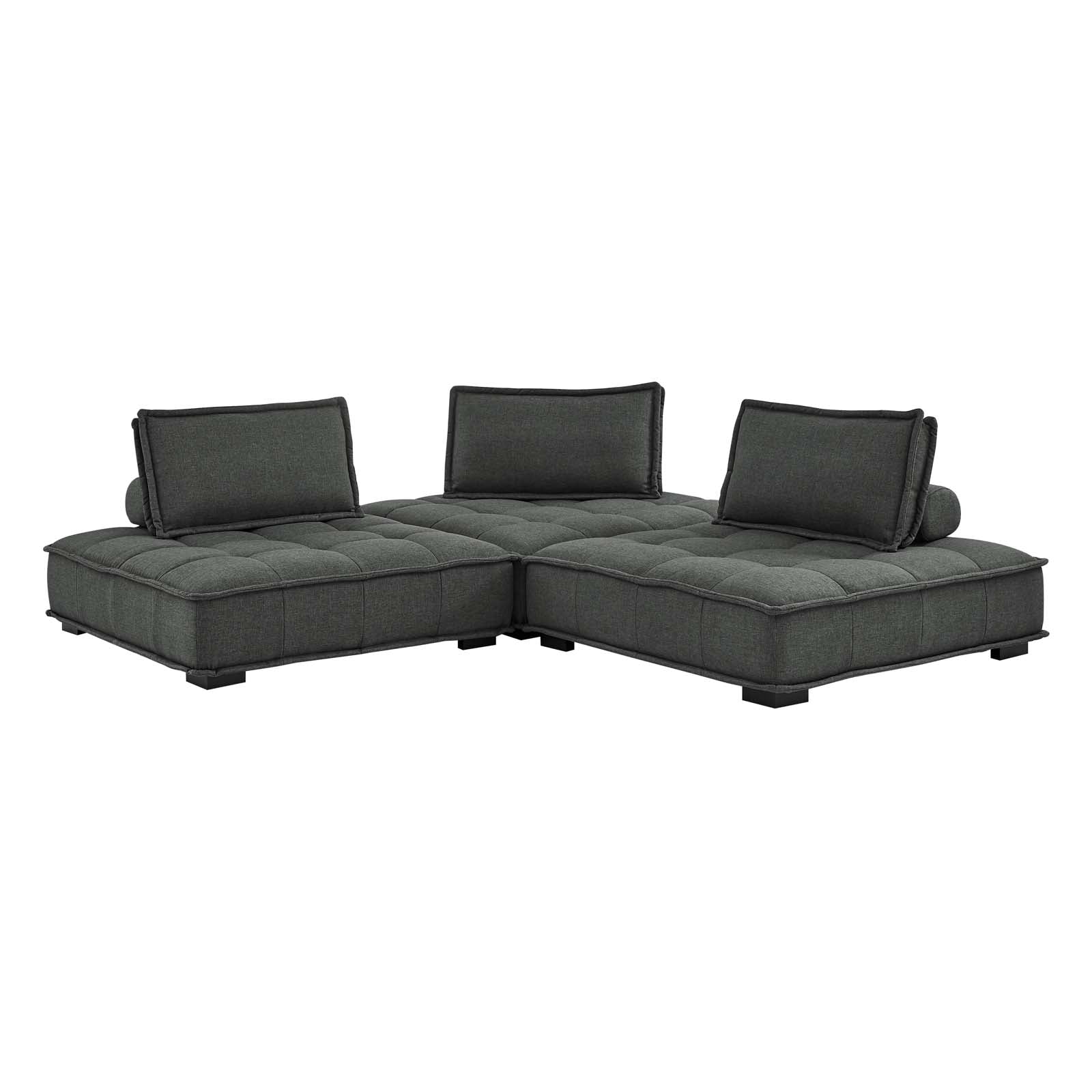 Modway Sofas & Couches - Saunter Tufted Fabric Fabric 3-Piece Sofa Gray