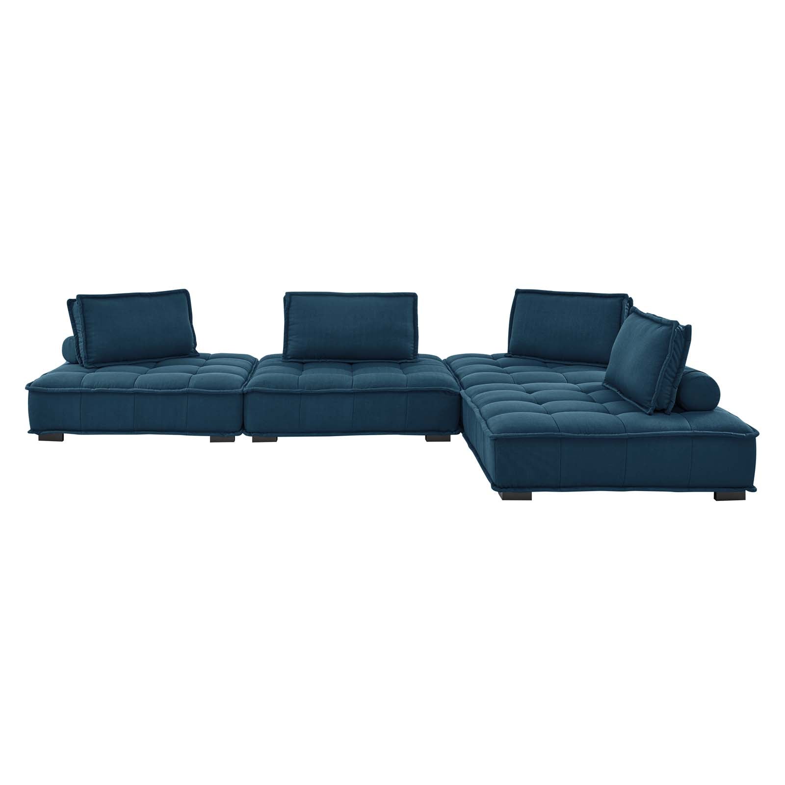 Modway Sectional Sofas - Saunter Tufted Fabric Fabric 4-Piece Sectional Sofa Azure