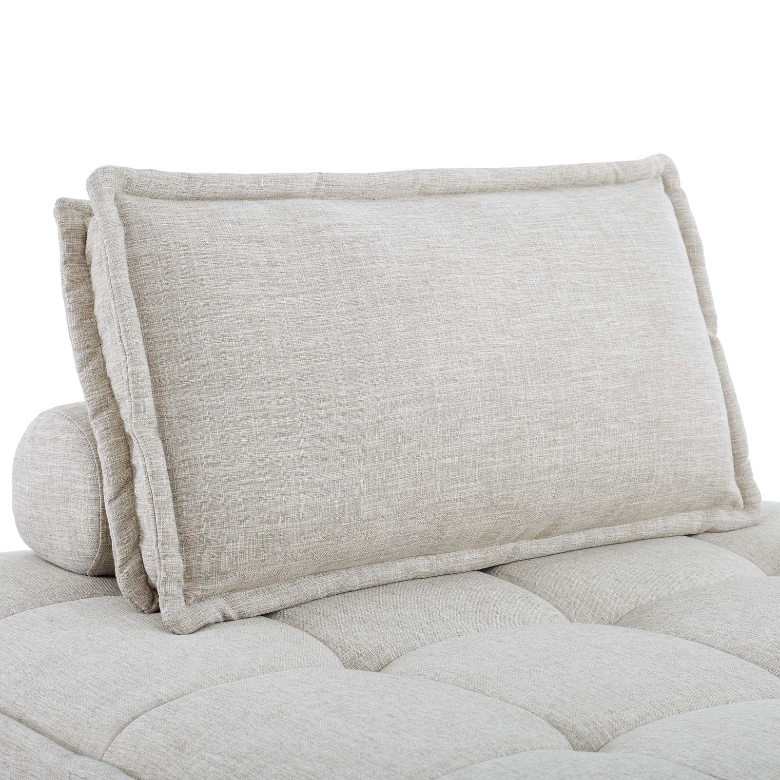 Modway Sectional Sofas - Saunter-Tufted-Fabric-Fabric-4-Piece-Sectional-Sofa-Beige