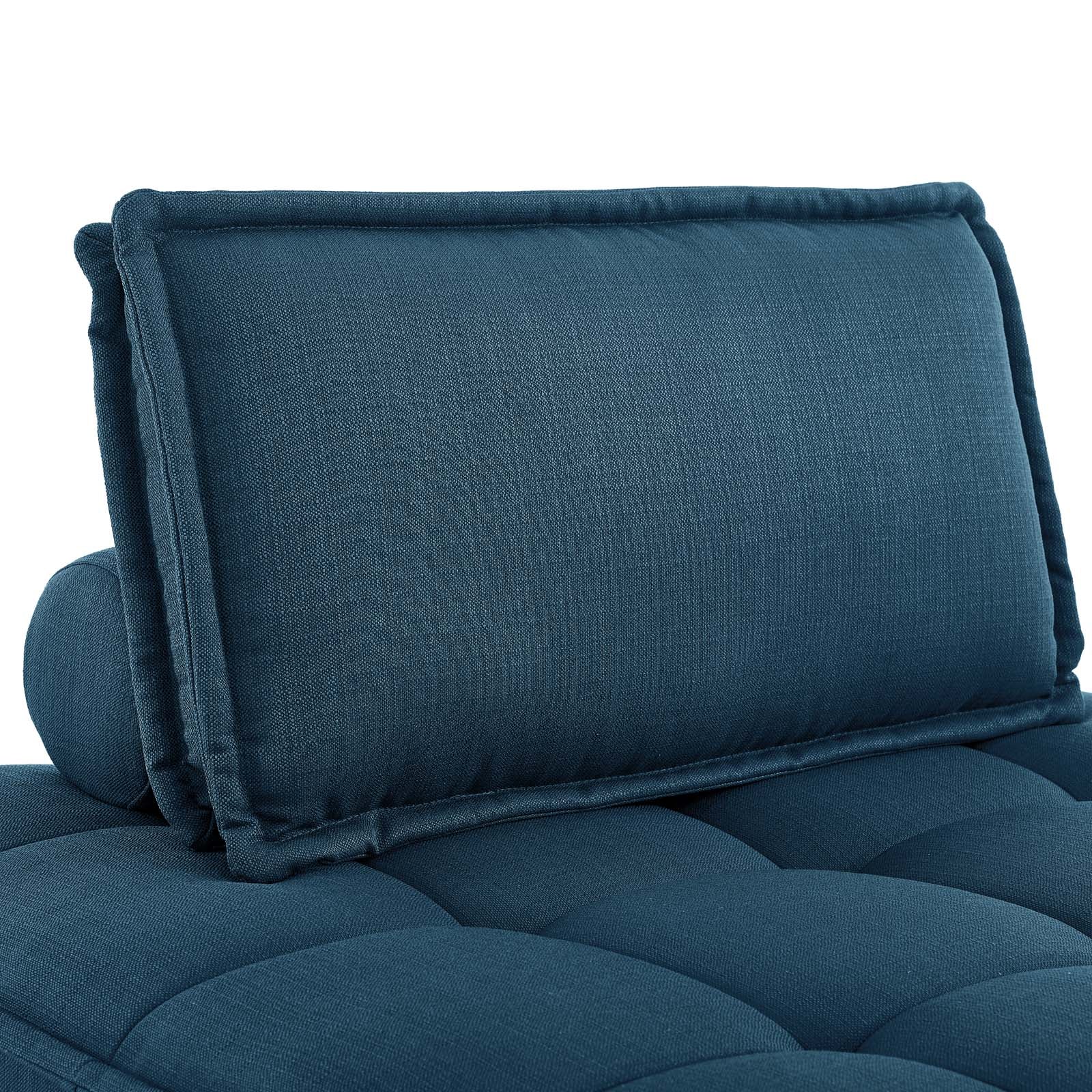 Modway Sectional Sofas - Saunter Tufted Fabric Fabric 5-Piece Sectional Sofa Azure