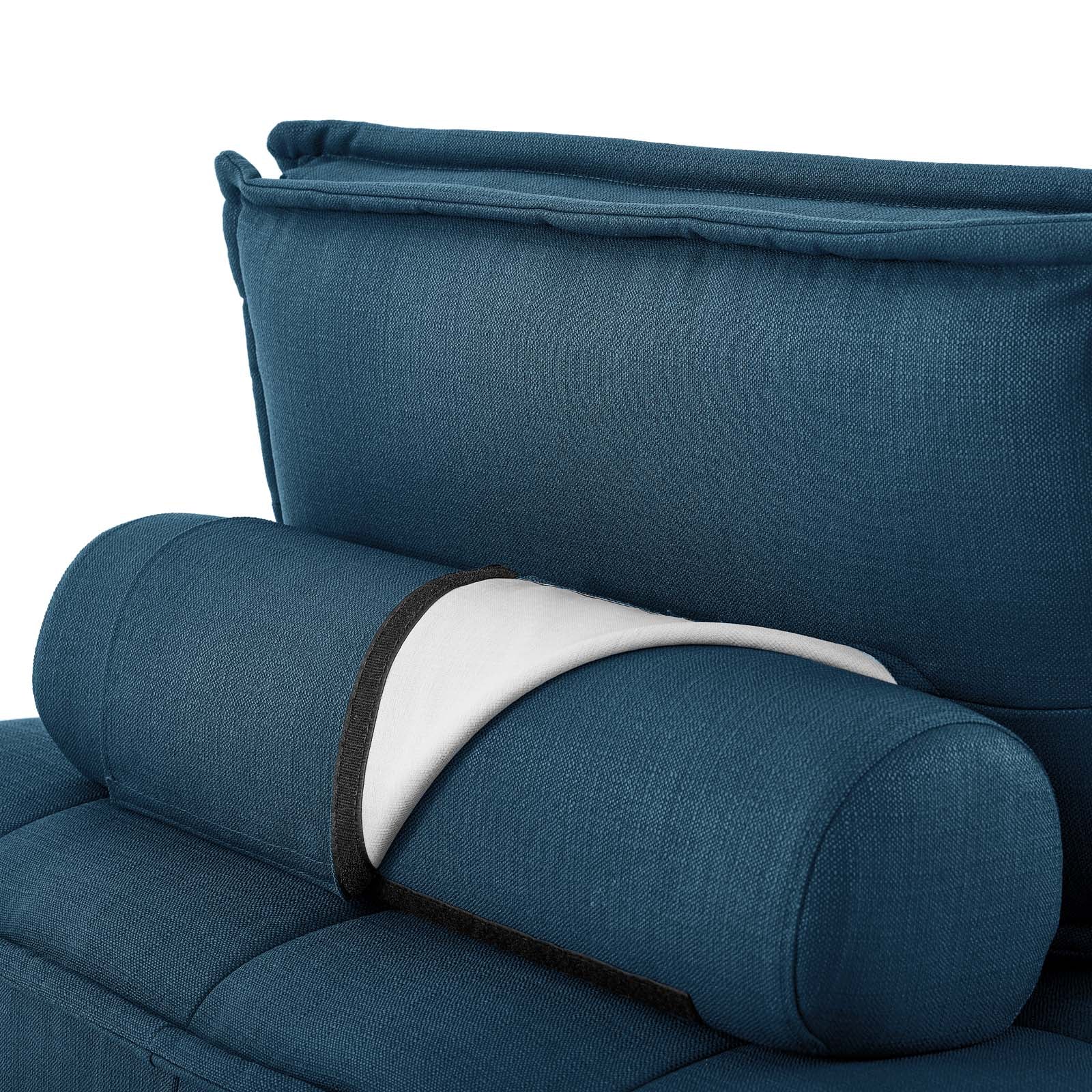 Modway Sectional Sofas - Saunter Tufted Fabric Fabric 5-Piece Sectional Sofa Azure