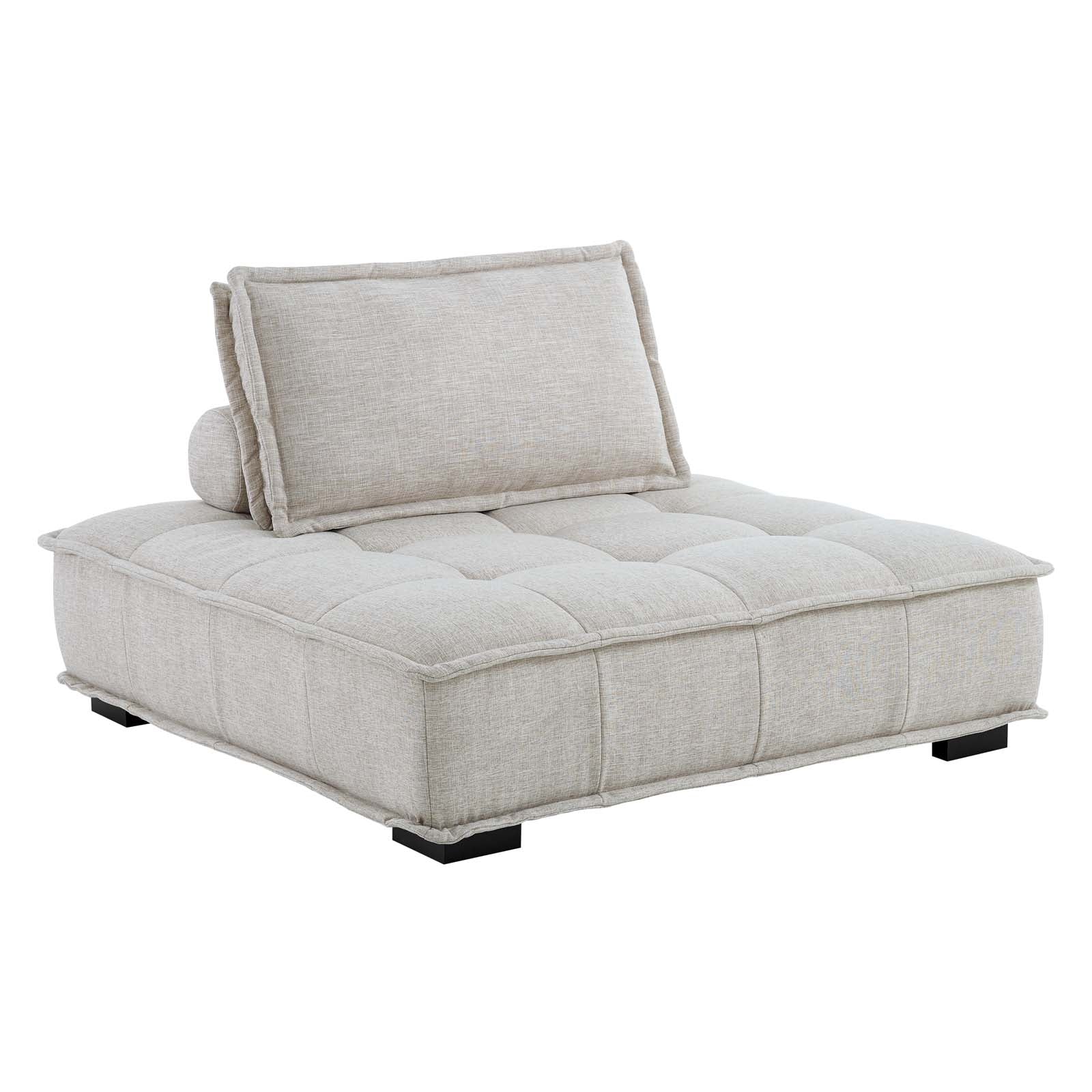 Modway Sectional Sofas - Saunter-Tufted-Fabric-Fabric-5-Piece-Sectional-Sofa-Beige