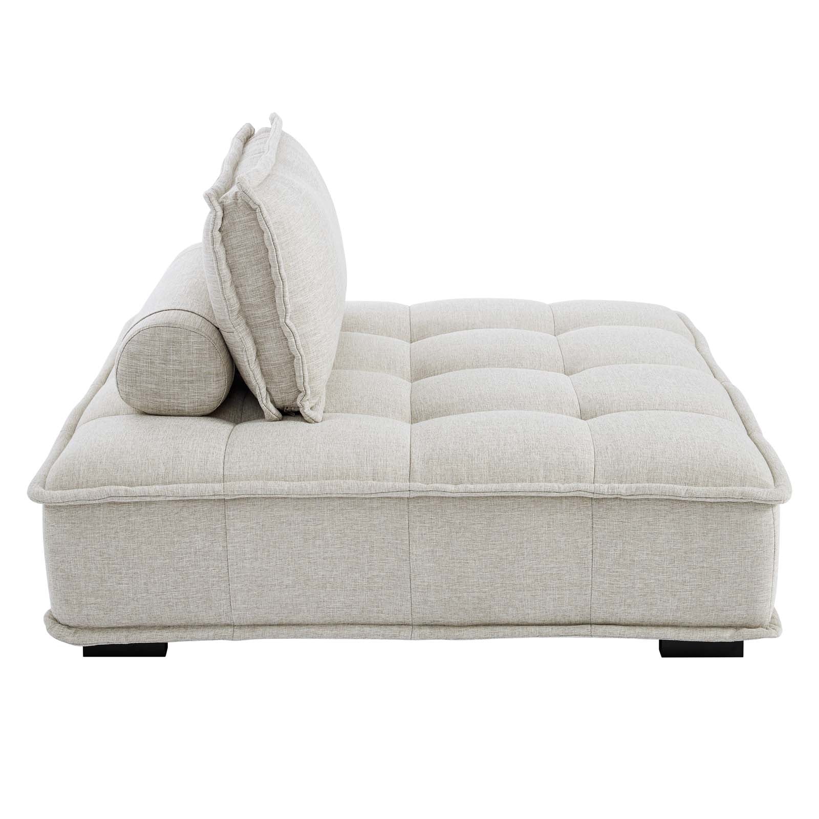 Modway Sectional Sofas - Saunter-Tufted-Fabric-Fabric-5-Piece-Sectional-Sofa-Beige