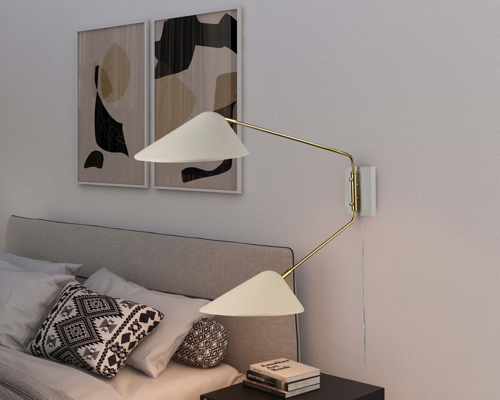 Modway Wall Sconces - Journey 2-Light Swing Arm Wall Sconce White