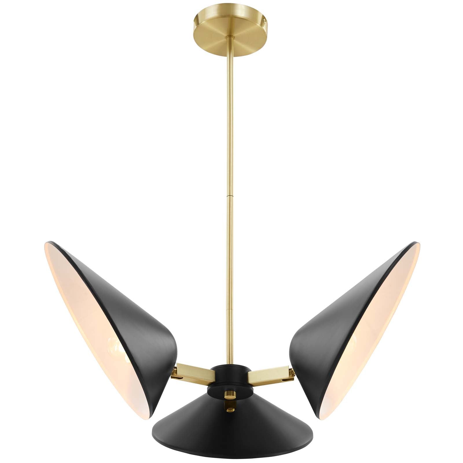 Modway Ceiling Lights - Journey 3-Light 3" Arm Pendant Black