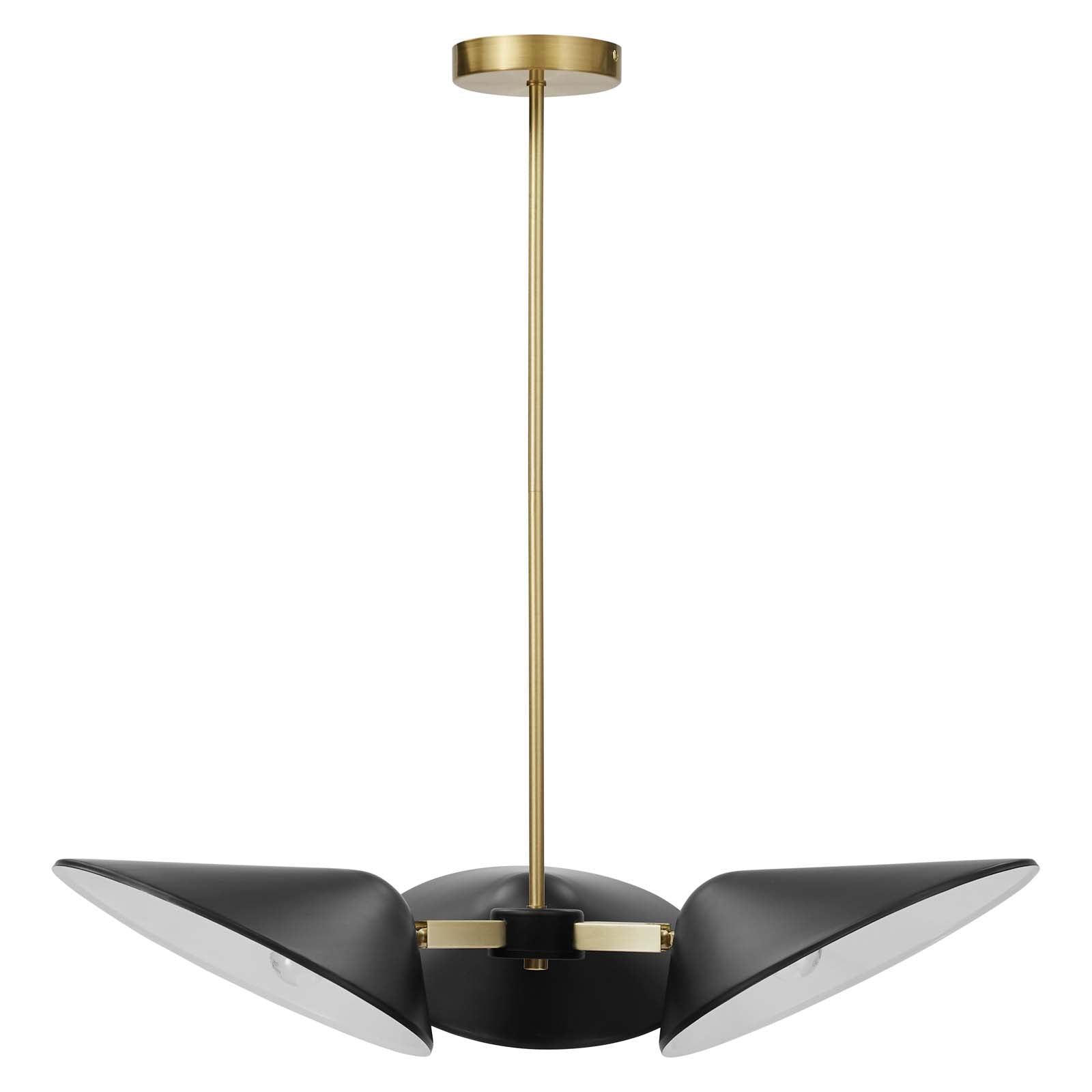 Modway Ceiling Lights - Journey 3-Light 3" Arm Pendant Black