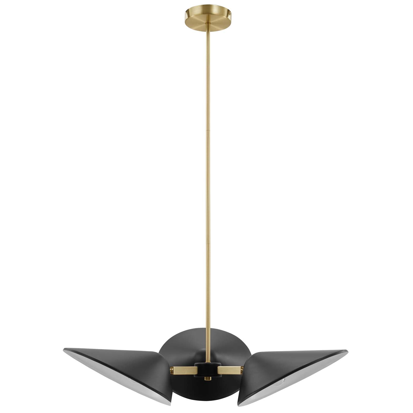 Modway Ceiling Lights - Journey 3-Light 3" Arm Pendant Black