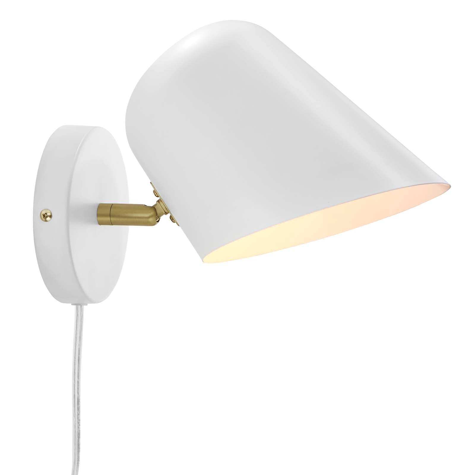Modway Wall Sconces - Briana Swivel Wall Sconce White