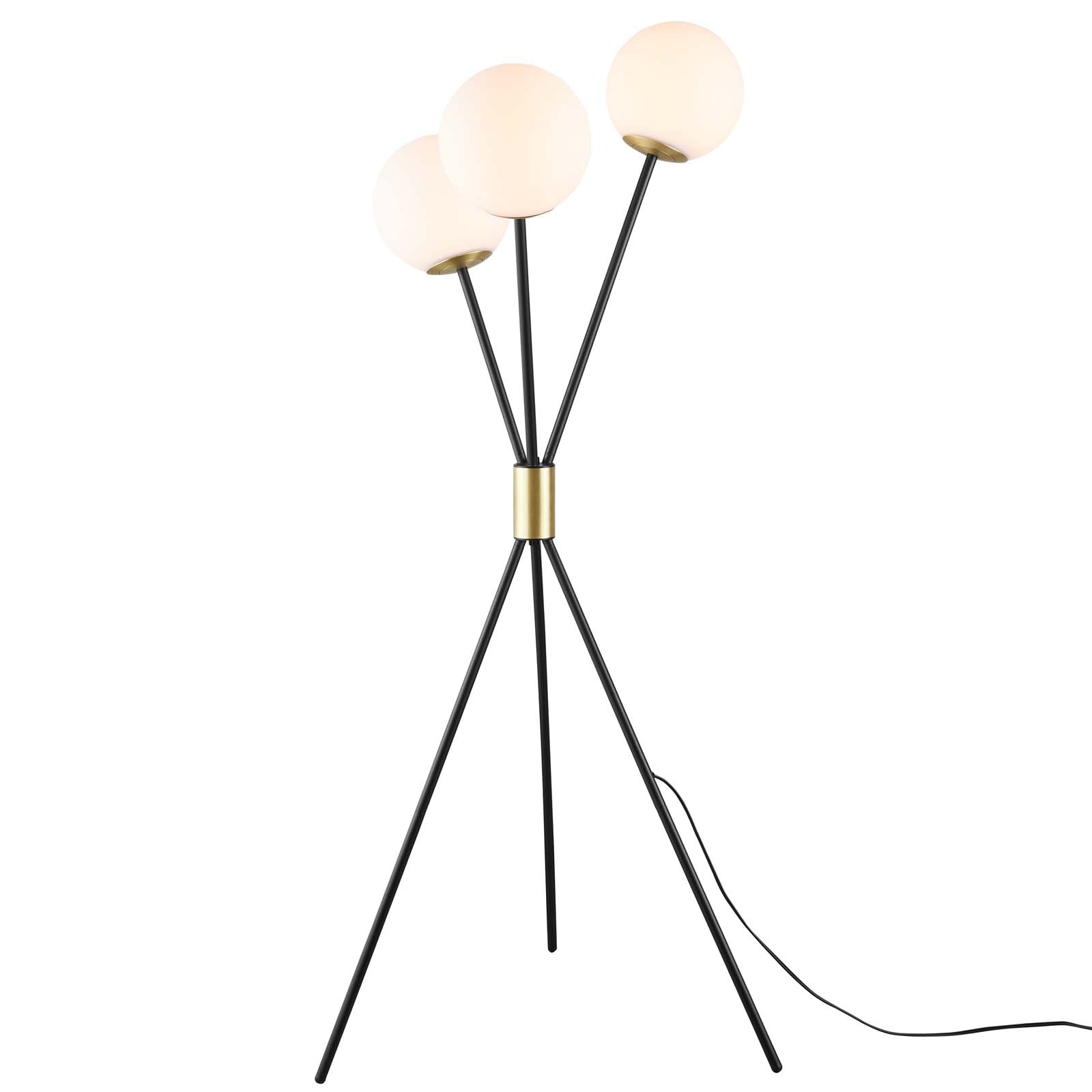 Modway Floor Lamps - Vera 3-Light Floor Lamp Black
