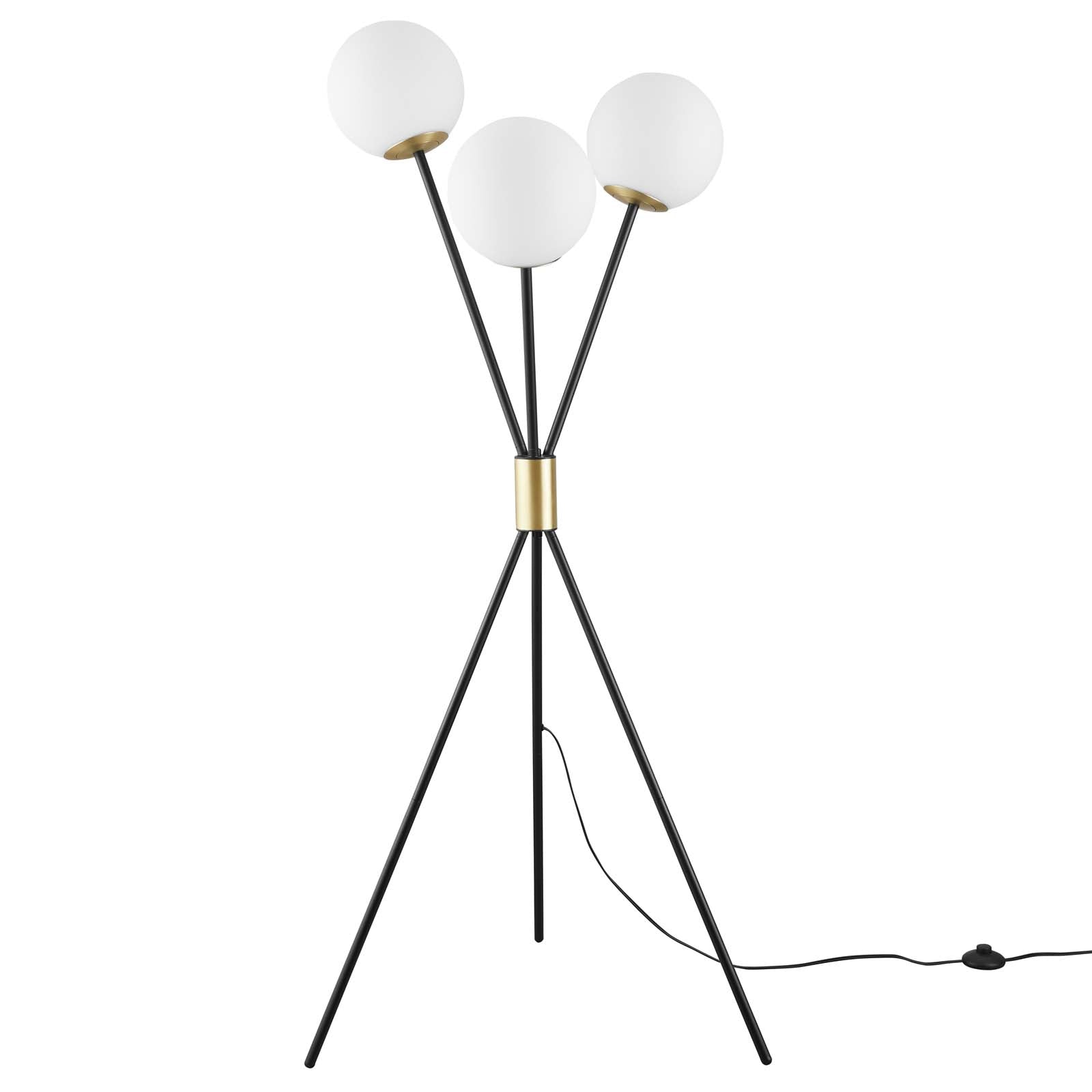 Modway Floor Lamps - Vera 3-Light Floor Lamp Black