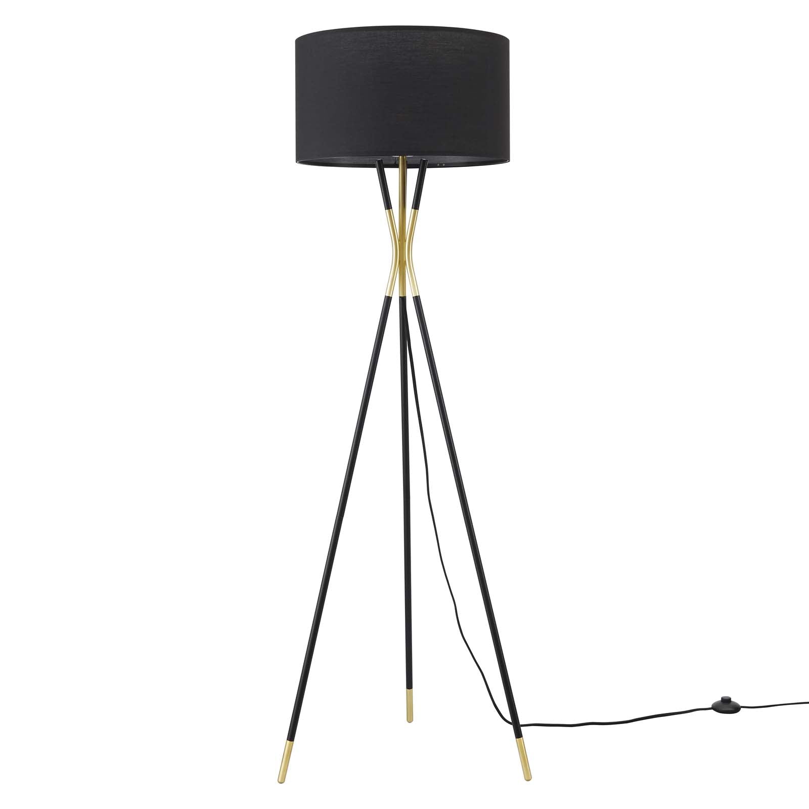 Modway Floor Lamps - Audrey Standing Floor Lamp Black Black