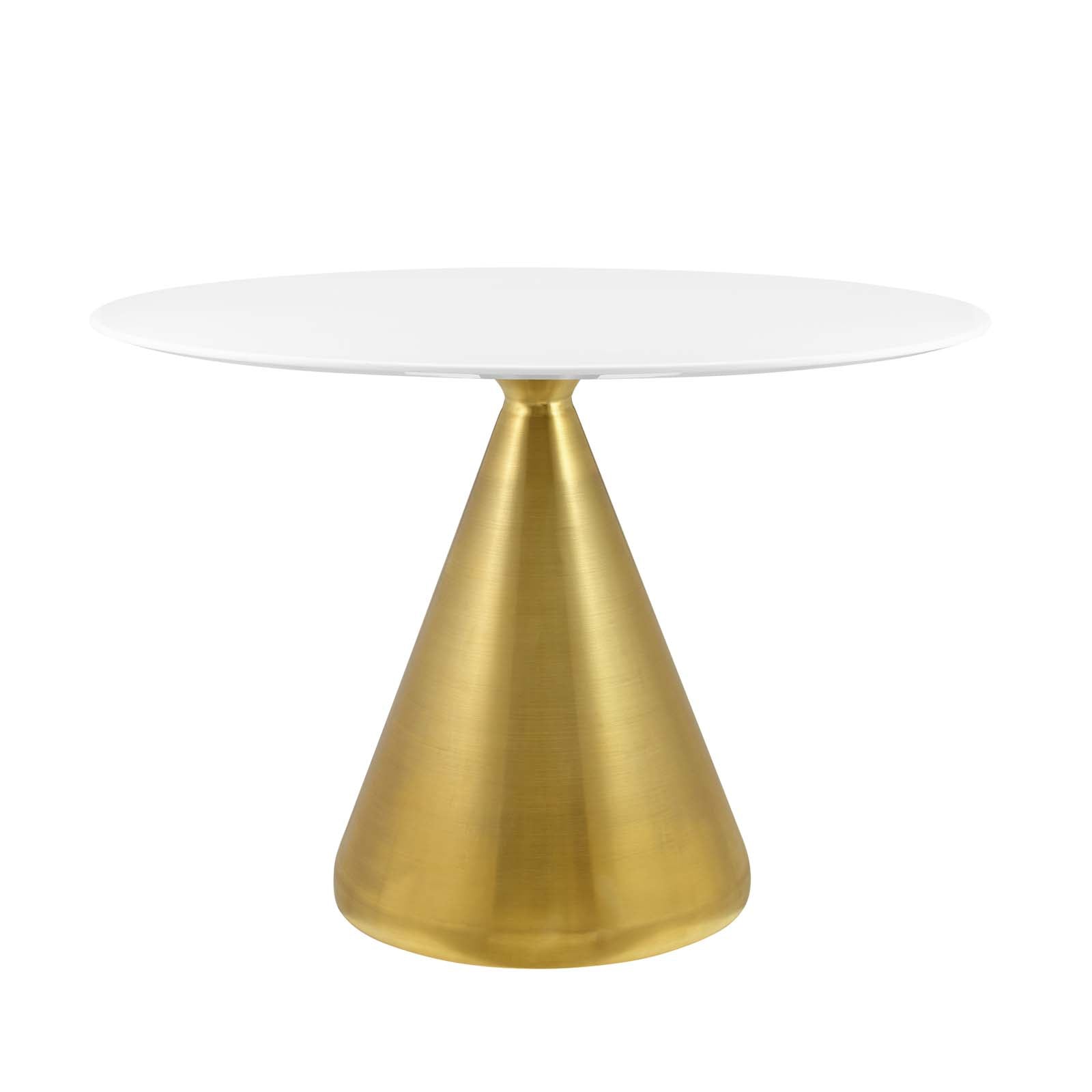 Modway Dining Tables - Tupelo 42" Oval Dining Table Gold White
