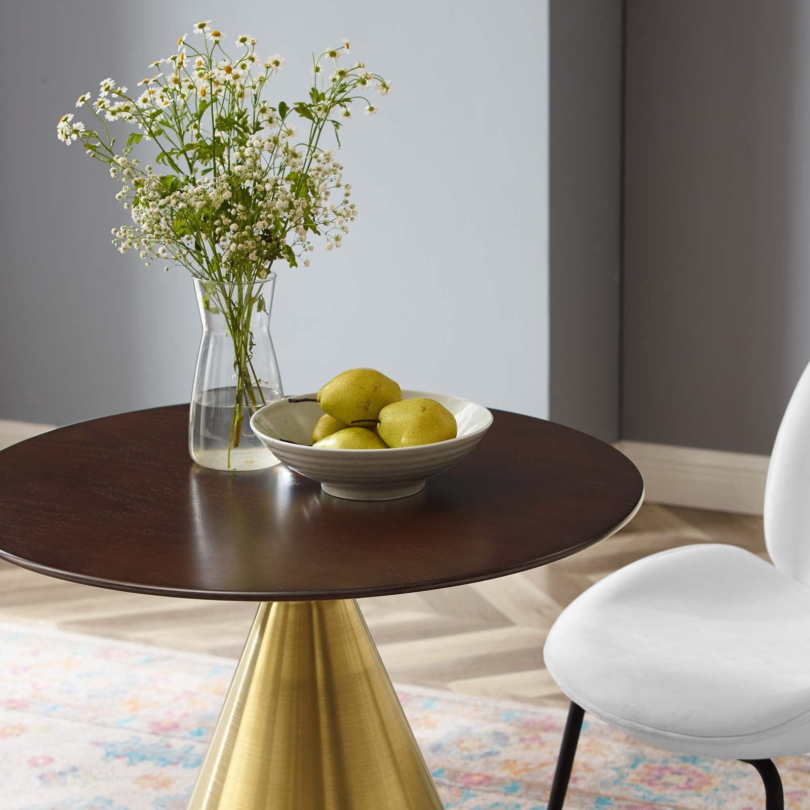 Modway Dining Tables - Tupelo-28"-Dining-Table-Gold-Cherry-Walnut