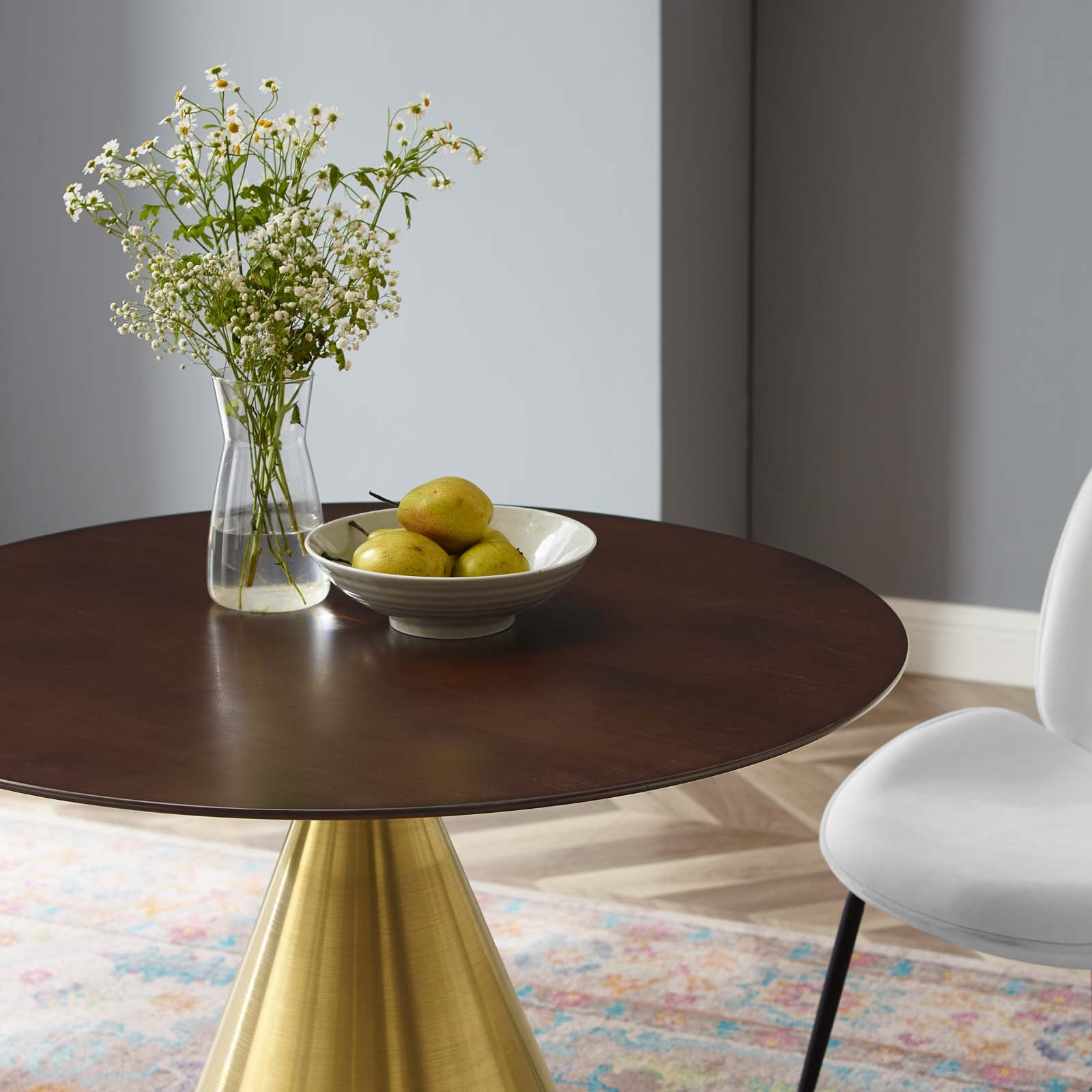 Modway Dining Tables - Tupelo-36"-Dining-Table-Gold-Cherry-Walnut