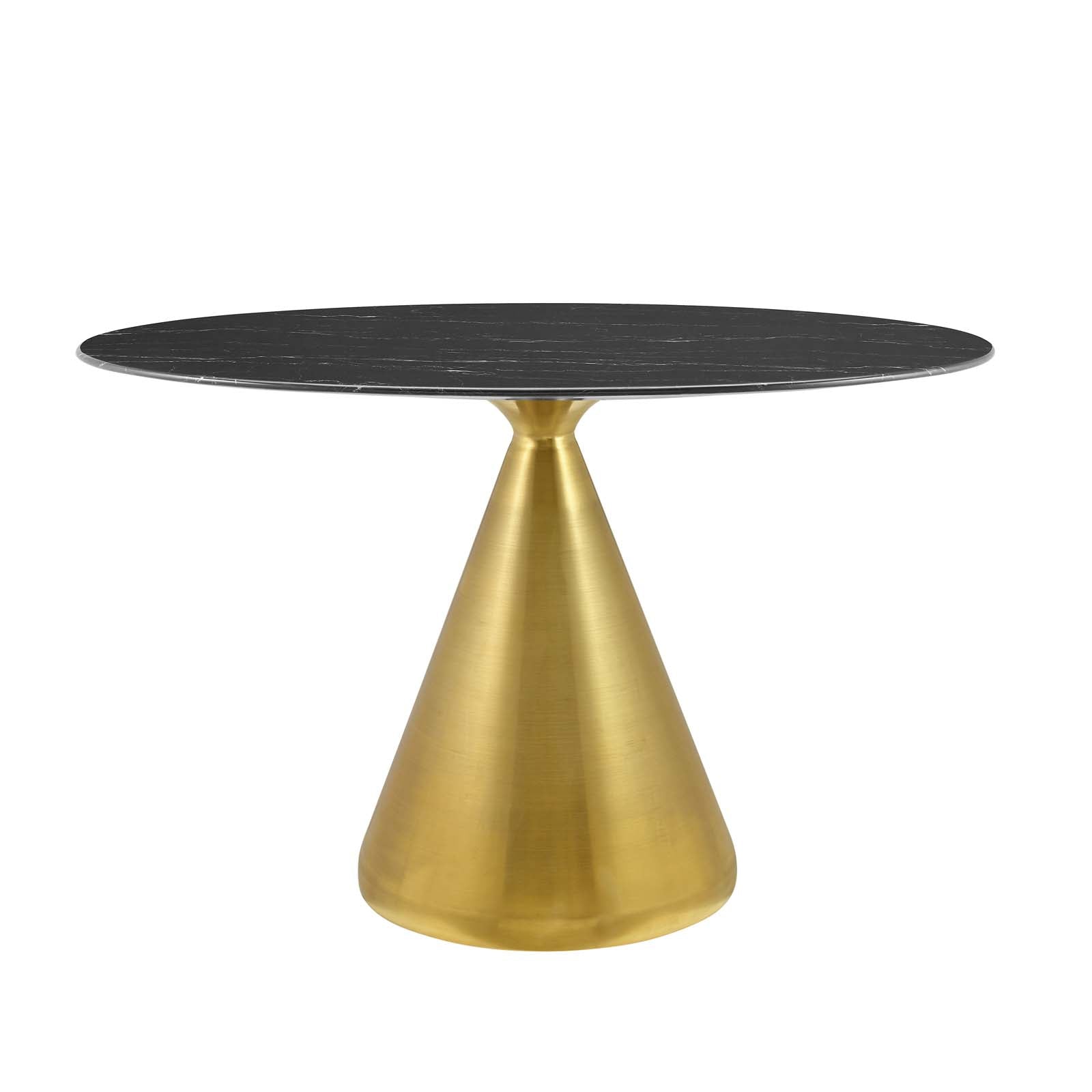 Modway Dining Tables - Tupelo-48"-Oval-Artificial-Marble-Dining-Table-Gold-Black