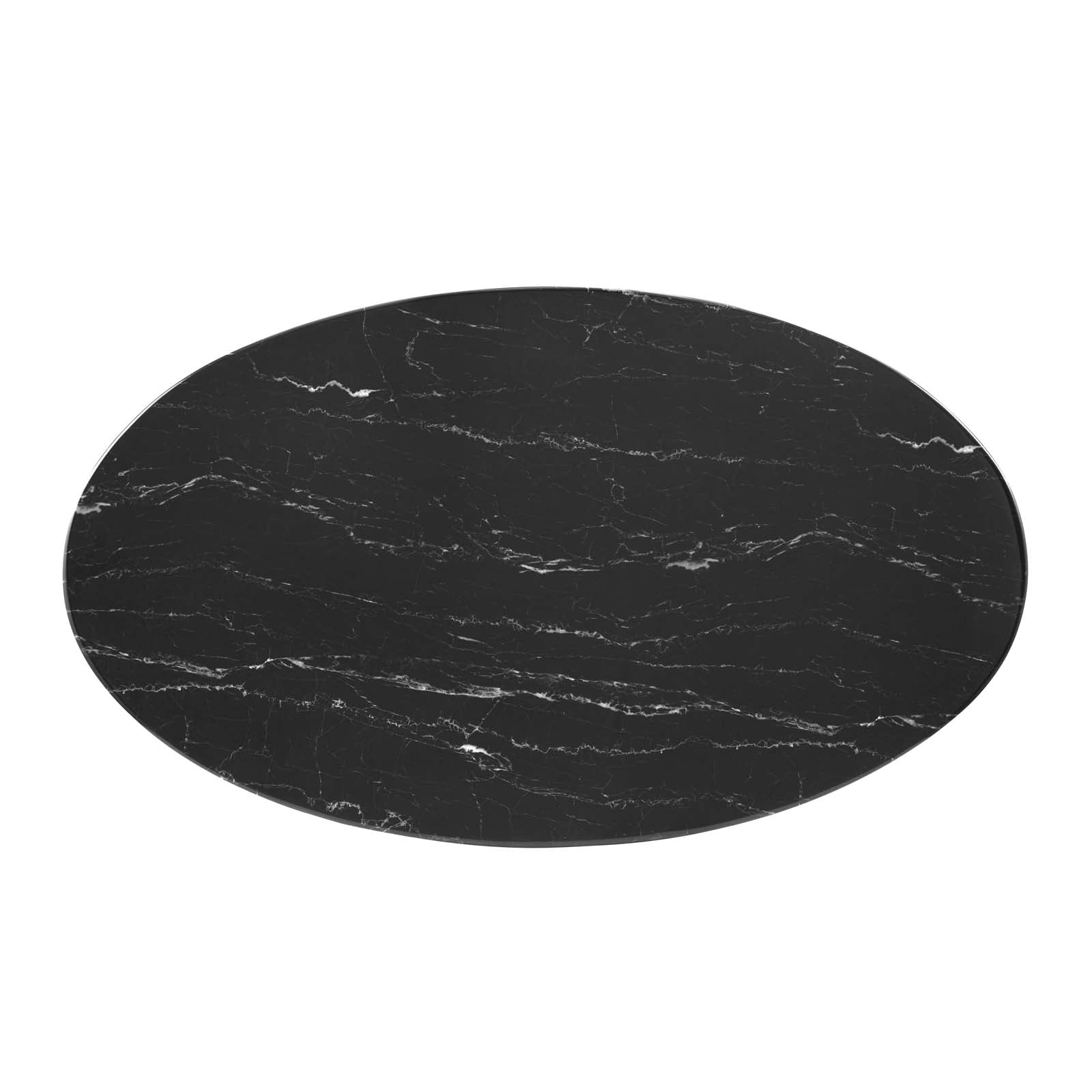 Modway Dining Tables - Tupelo-48"-Oval-Artificial-Marble-Dining-Table-Gold-Black