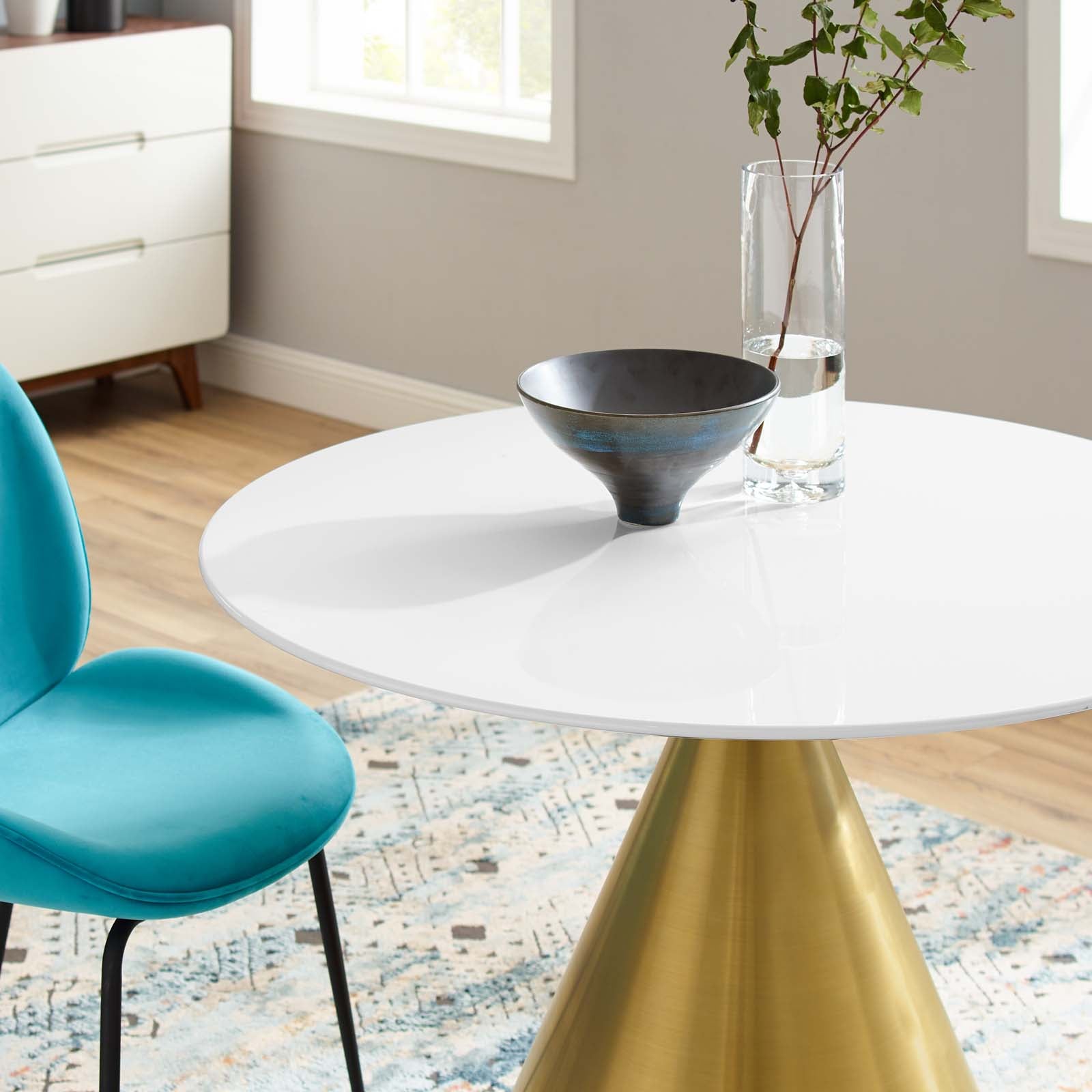 Modway Dining Tables - Tupelo 40" Dining Table Gold White