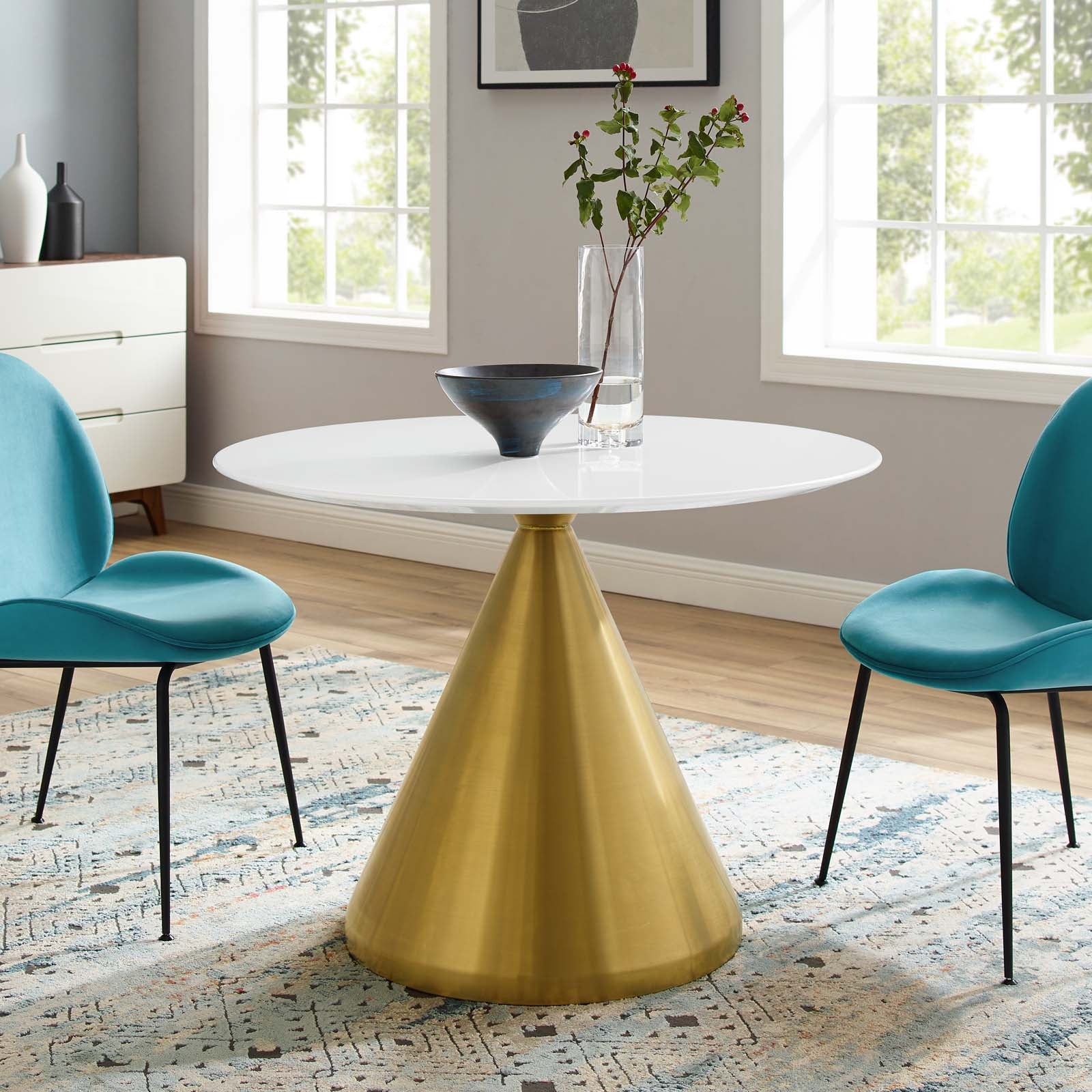 Modway Dining Tables - Tupelo 40" Dining Table Gold White