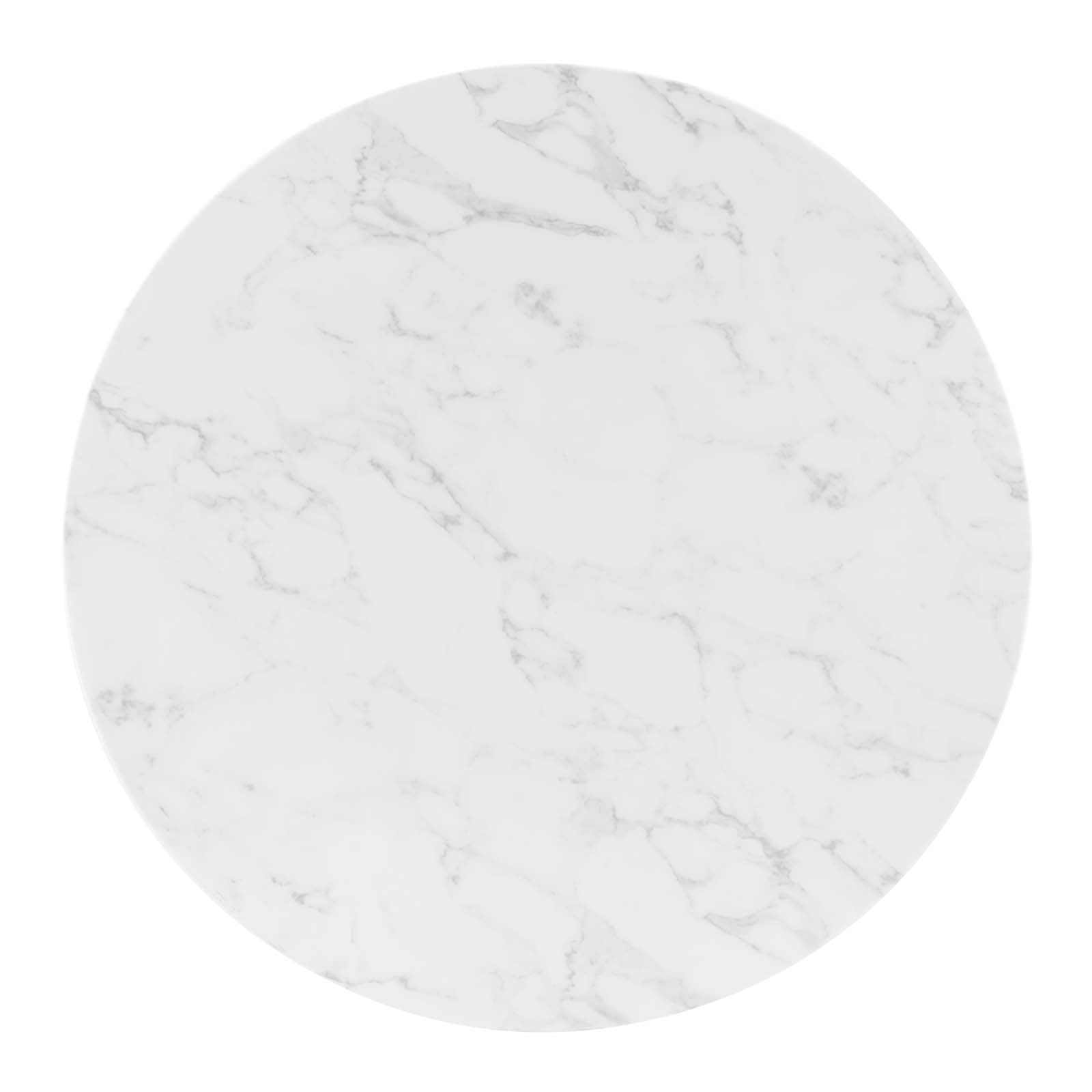 Modway Dining Tables - Tupelo 40" Artificial Marble Dining Table Gold White