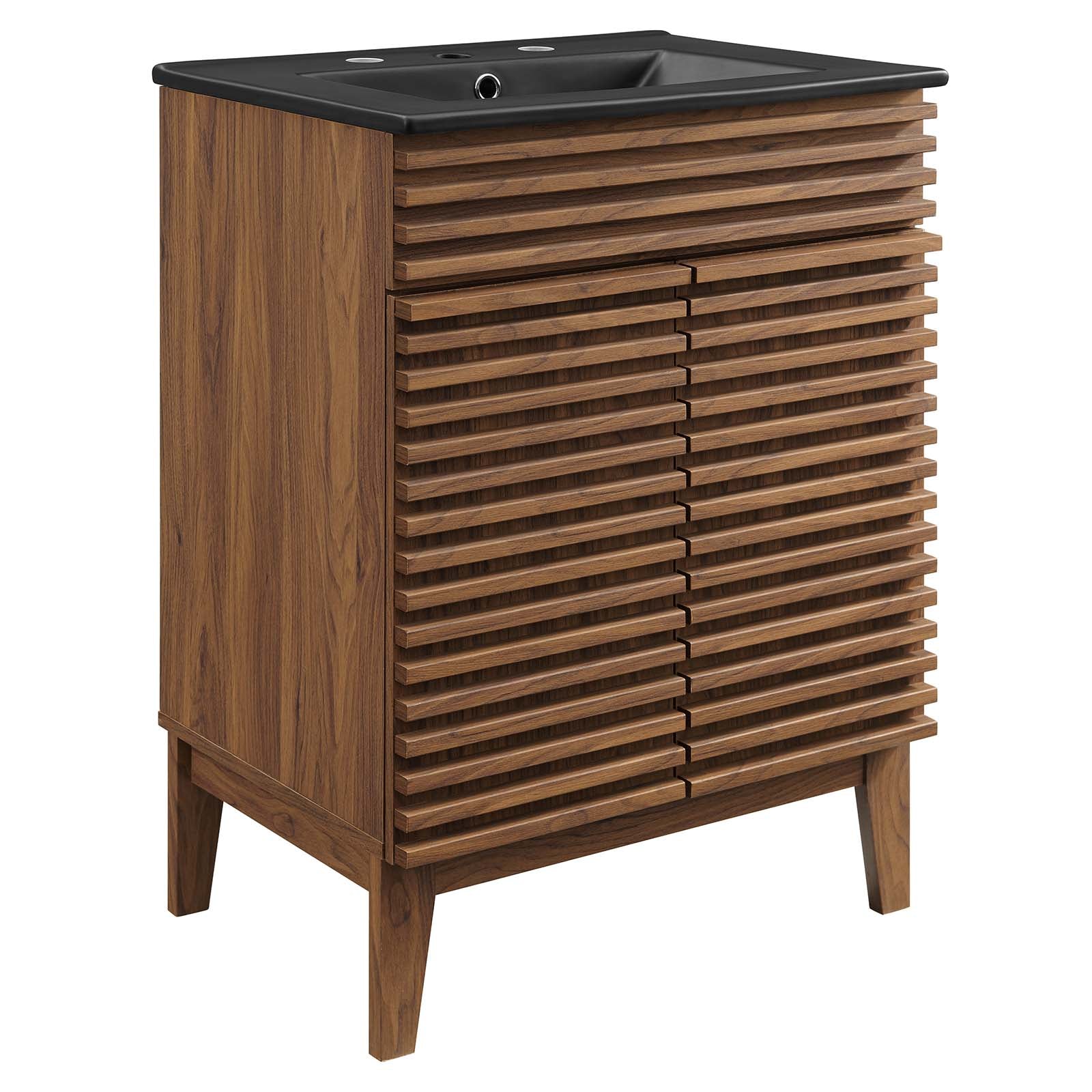 Modway Bathroom Vanity - Render 24" Bathroom Vanity Walnut Black