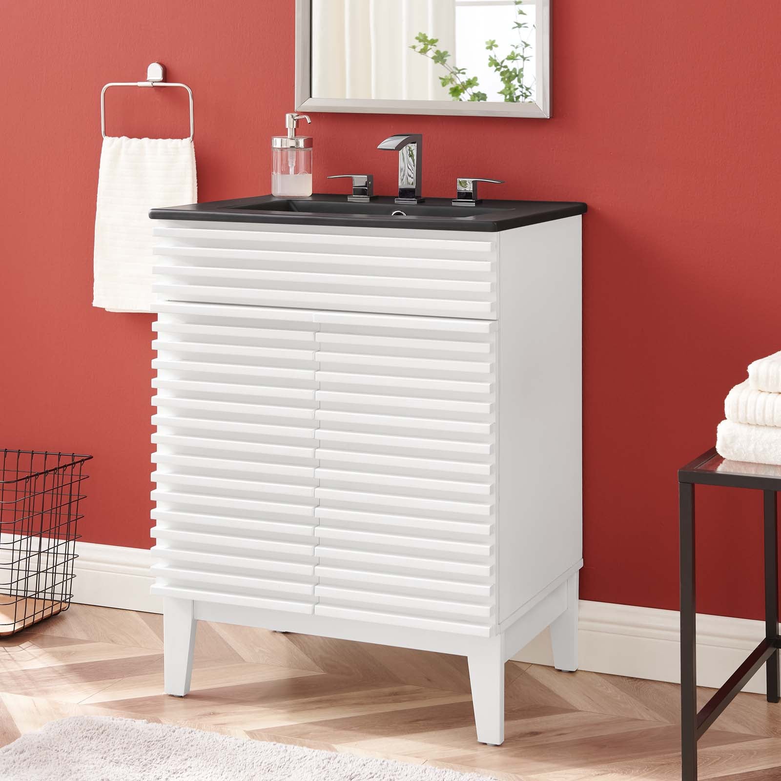 Modway Bathroom Vanity - Render 24" Bathroom Vanity White Black