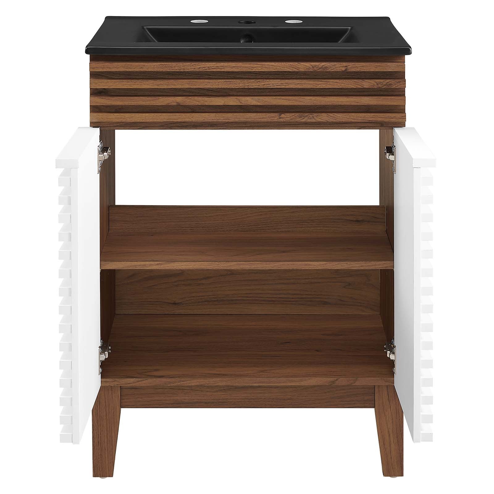 Modway Bathroom Vanity - Render 24" Bathroom Vanity White Walnut Black