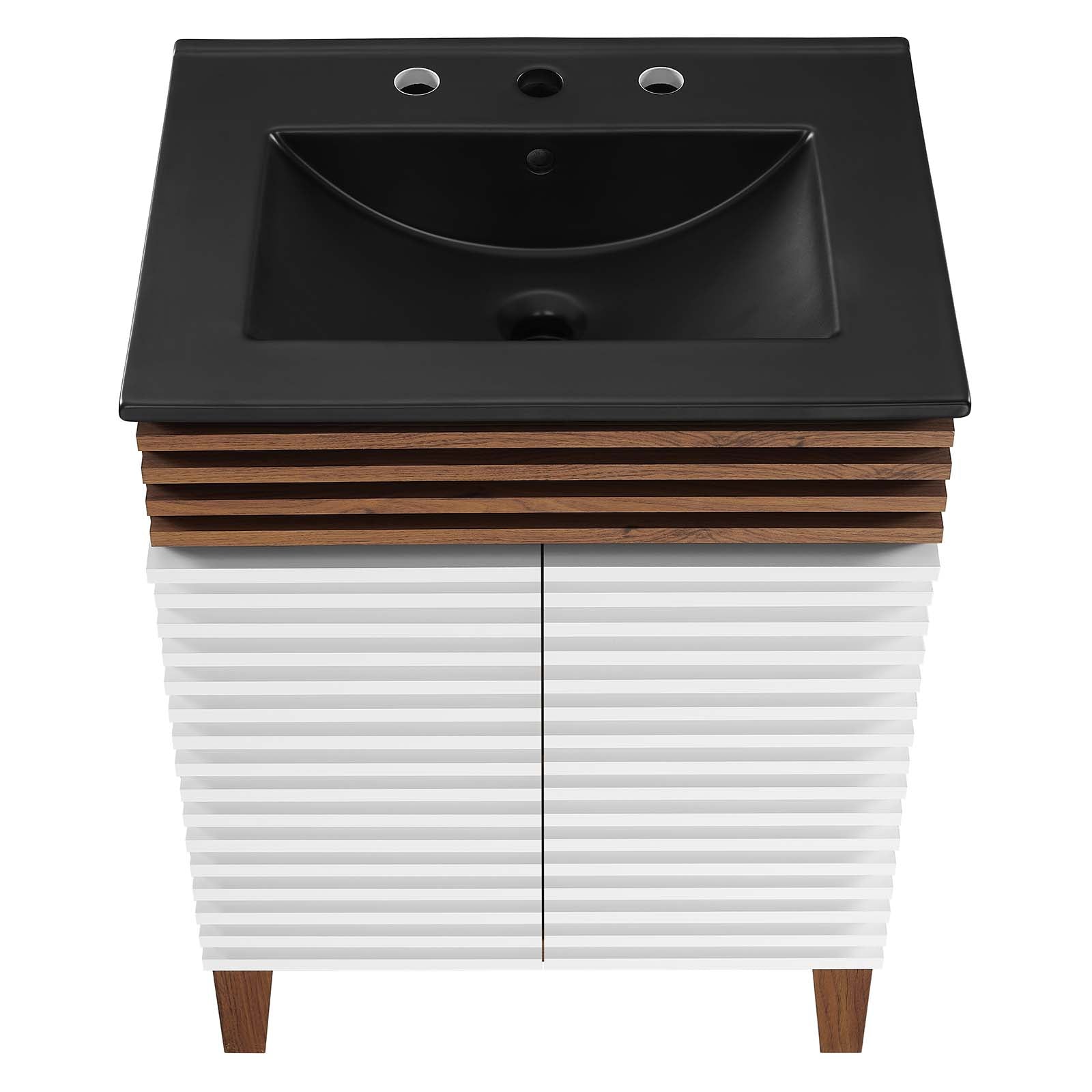 Modway Bathroom Vanity - Render 24" Bathroom Vanity White Walnut Black